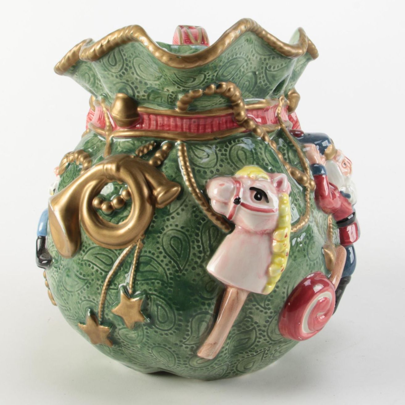 Fitz and Floyd "Kris Kringle" Ceramic Pitcher, 1994–1997