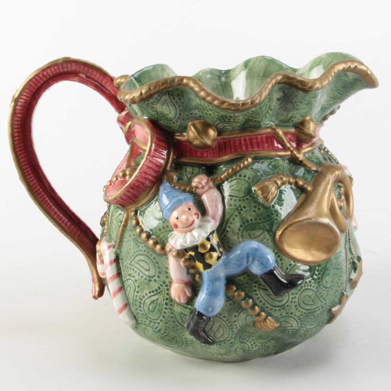 Fitz and Floyd "Kris Kringle" Ceramic Pitcher, 1994–1997