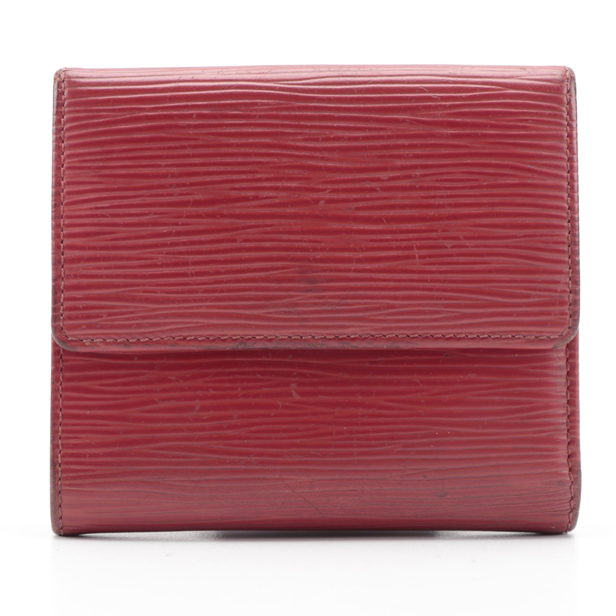 Louis Vuitton Porte-Monnaie Billets Cartes Crédit Wallet in Rouge Epi Leather