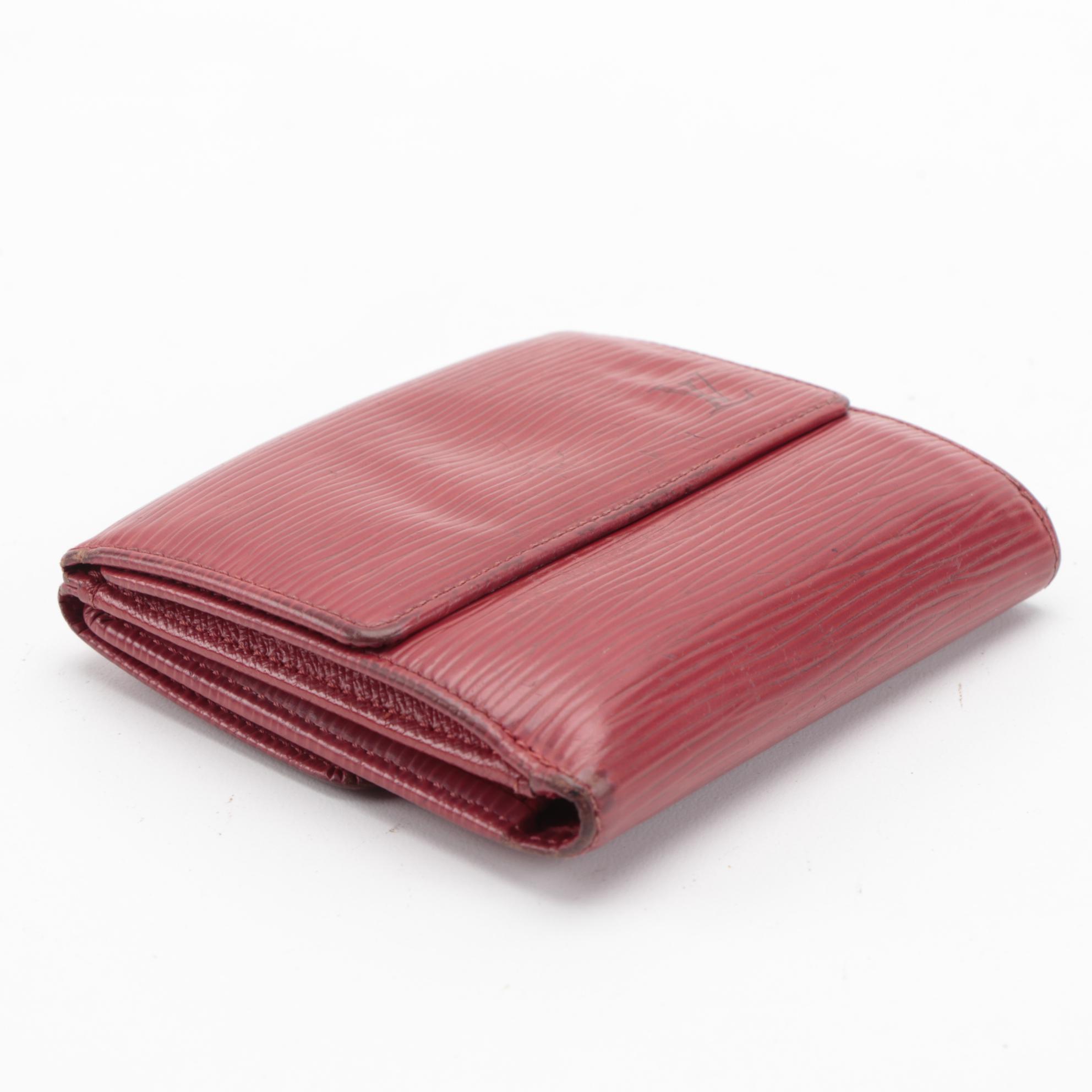 Louis Vuitton Porte-Monnaie Billets Cartes Crédit Wallet in Rouge Epi Leather