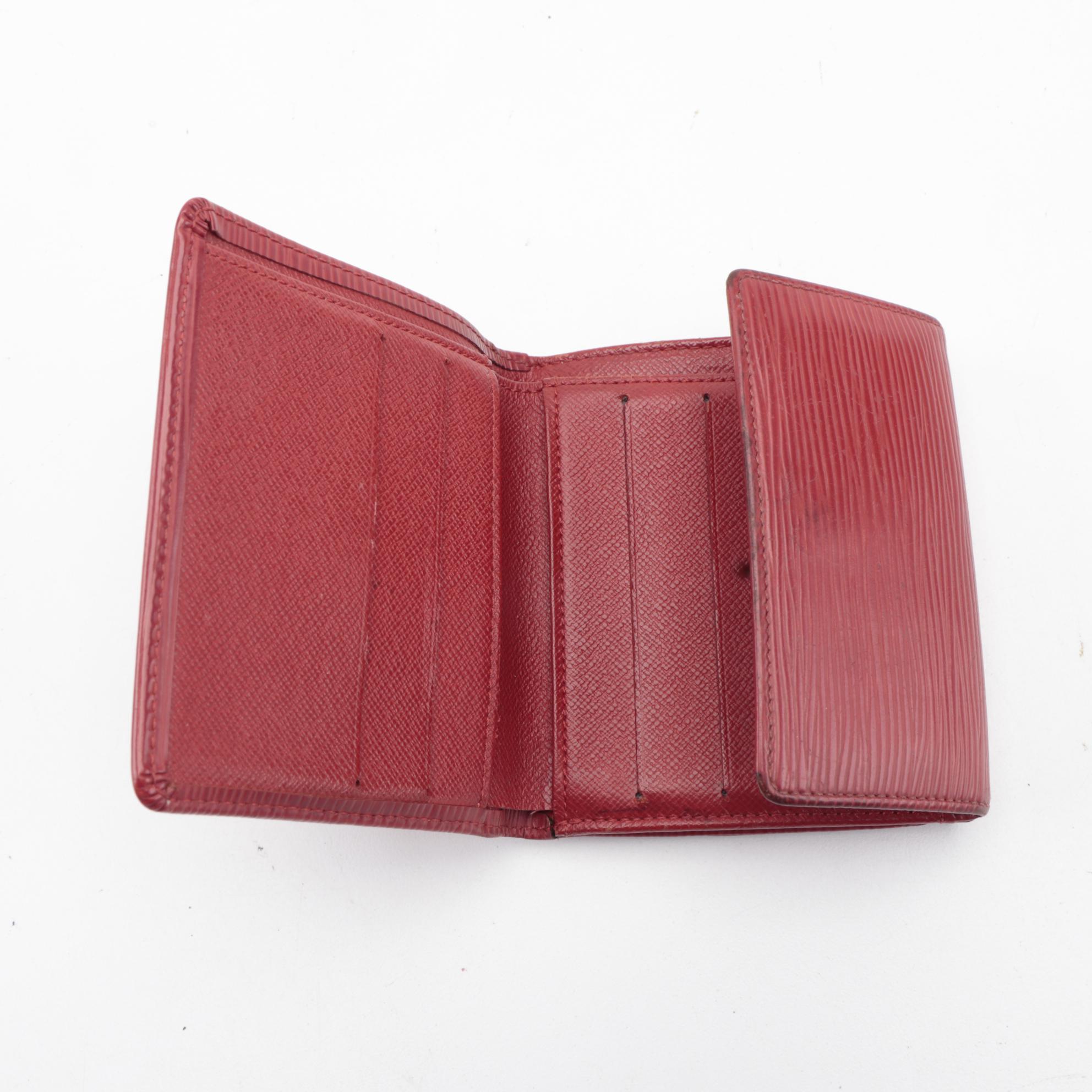 Louis Vuitton Porte-Monnaie Billets Cartes Crédit Wallet in Rouge Epi Leather