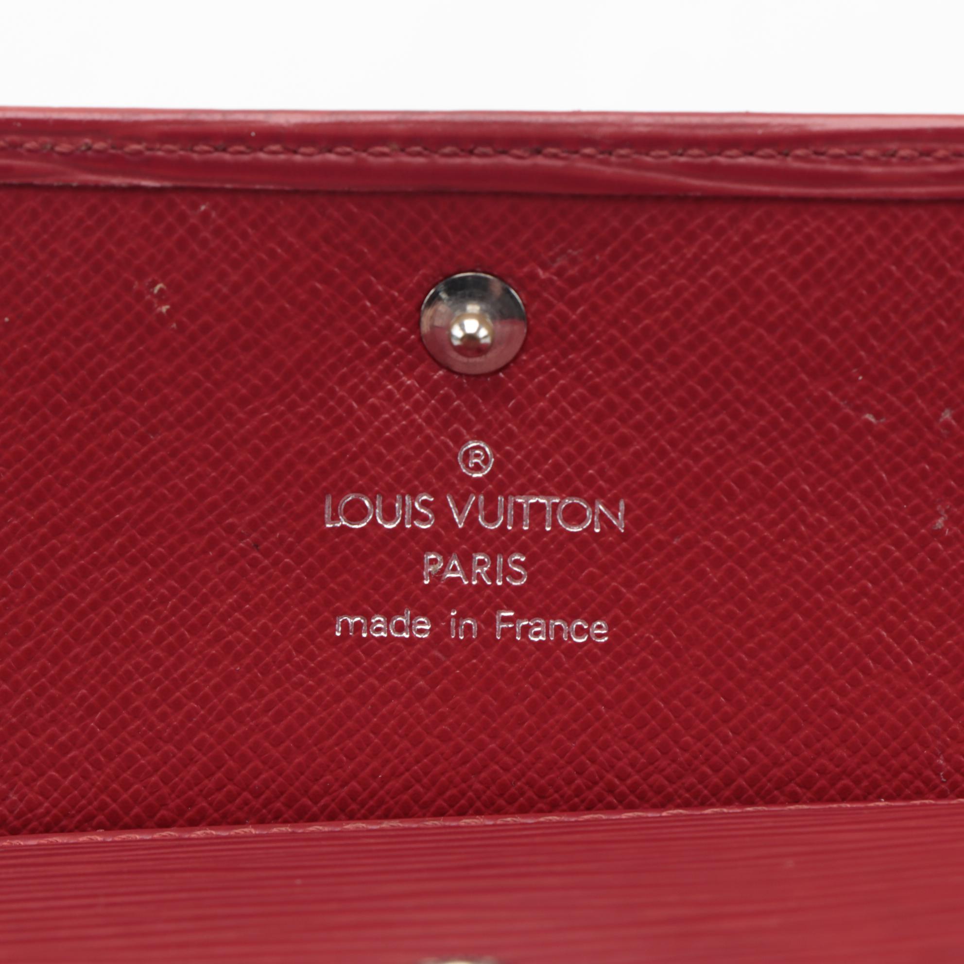 Louis Vuitton Porte-Monnaie Billets Cartes Crédit Wallet in Rouge Epi Leather