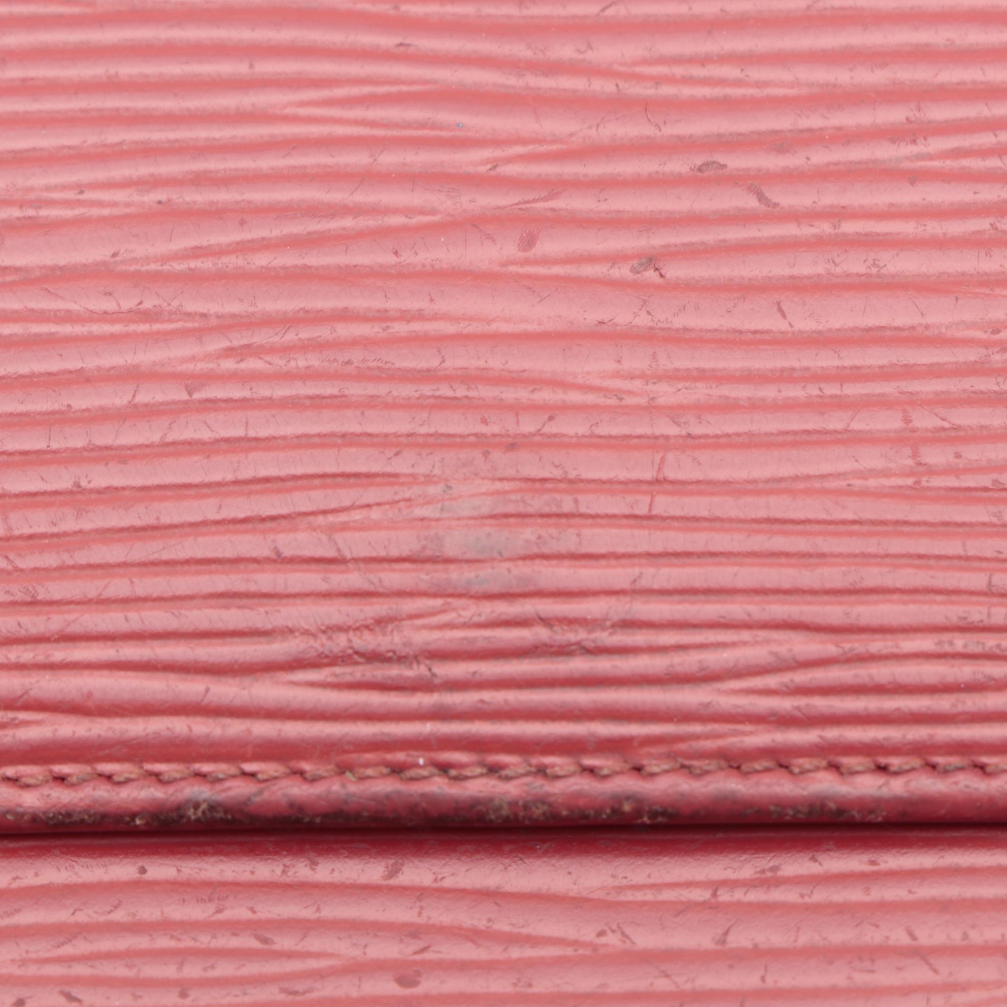 Louis Vuitton Porte-Monnaie Billets Cartes Crédit Wallet in Rouge Epi Leather