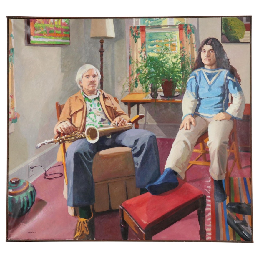 Stephen Hankin Oil Painting "Tony and Laura," 1981