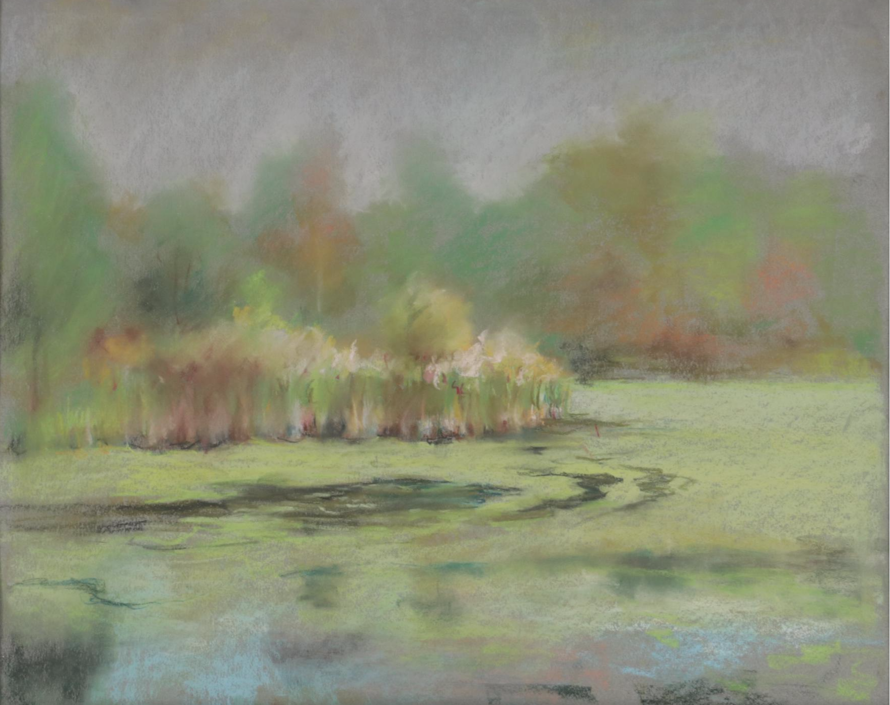 Pastel Drawing of Marshland