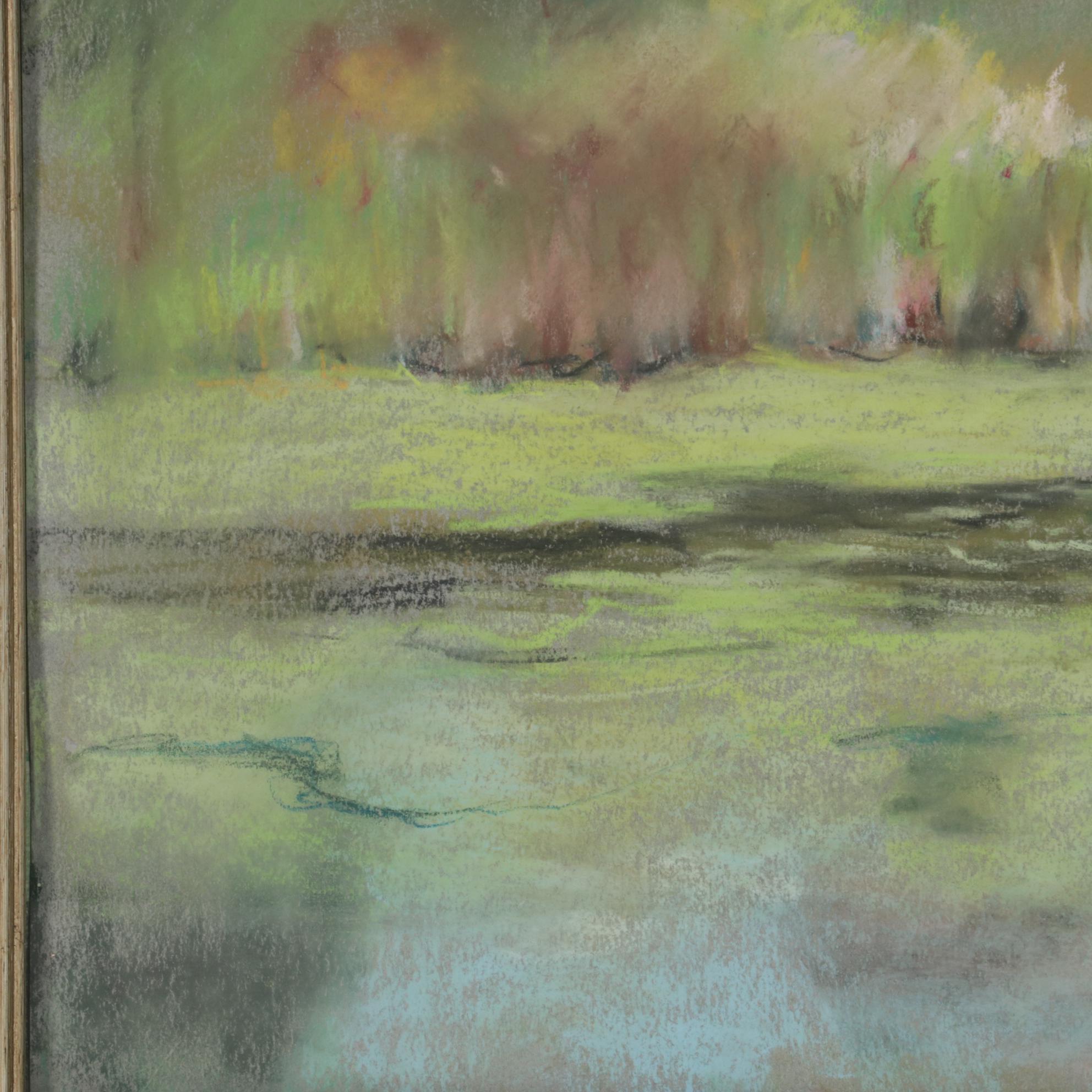 Pastel Drawing of Marshland