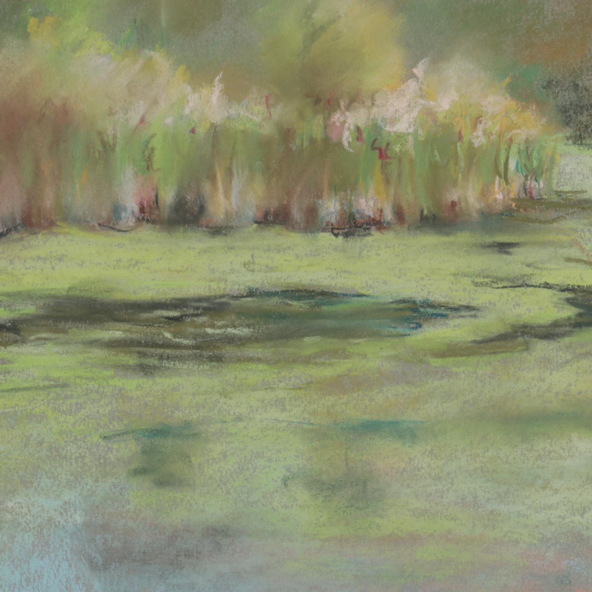 Pastel Drawing of Marshland