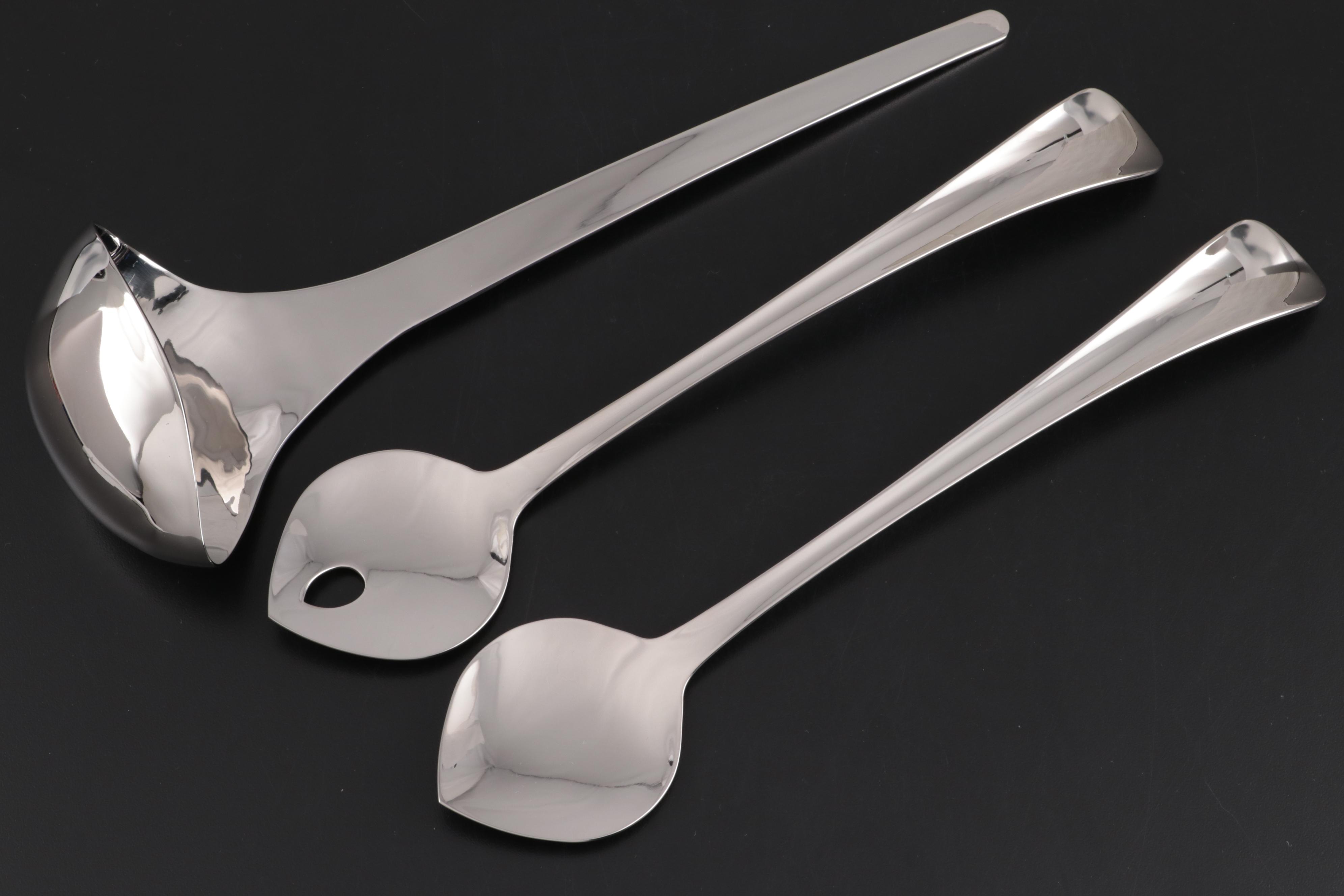 Georg Jensen Stainless Steel Ladle, Cheese Knives and Salad Servers