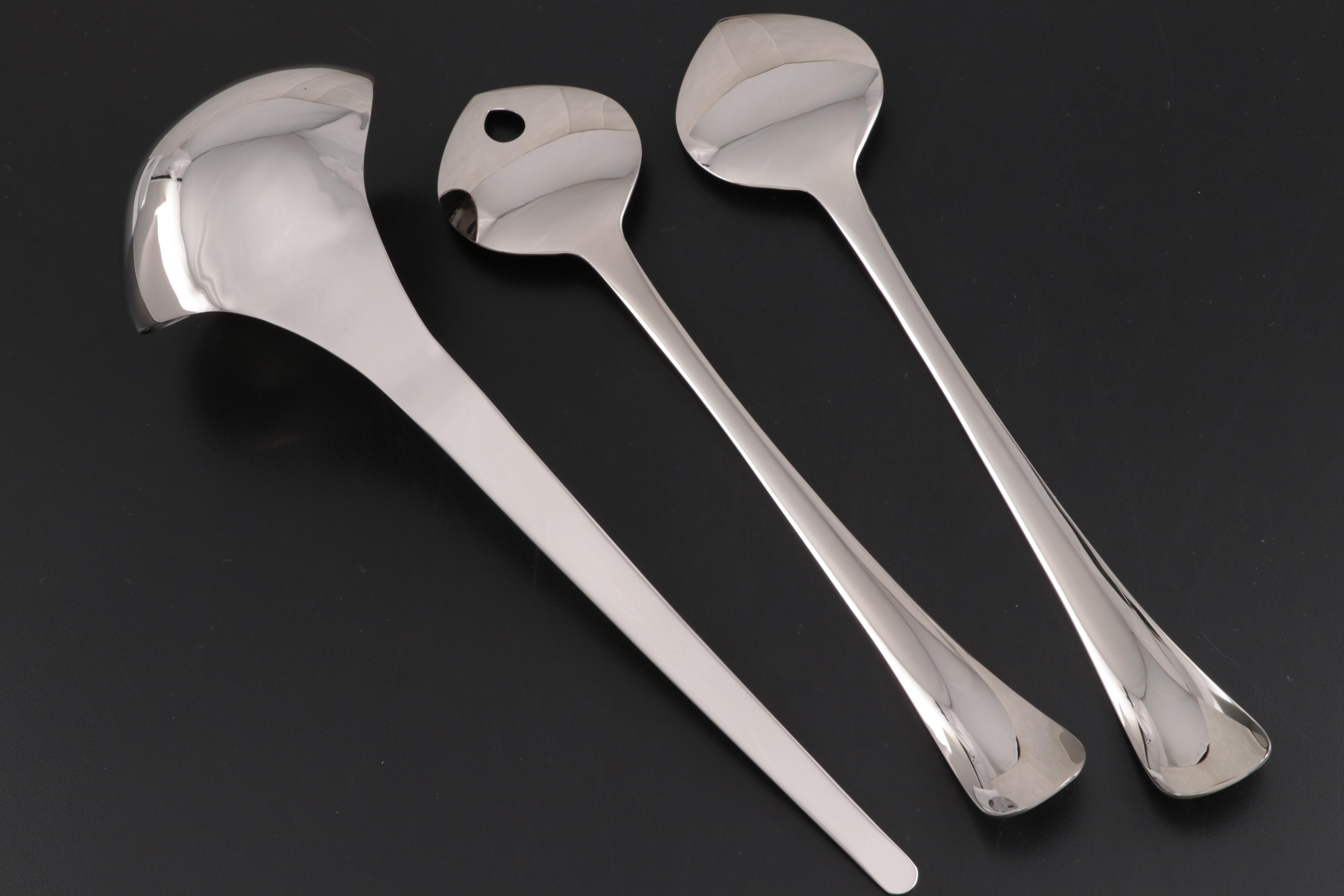 Georg Jensen Stainless Steel Ladle, Cheese Knives and Salad Servers
