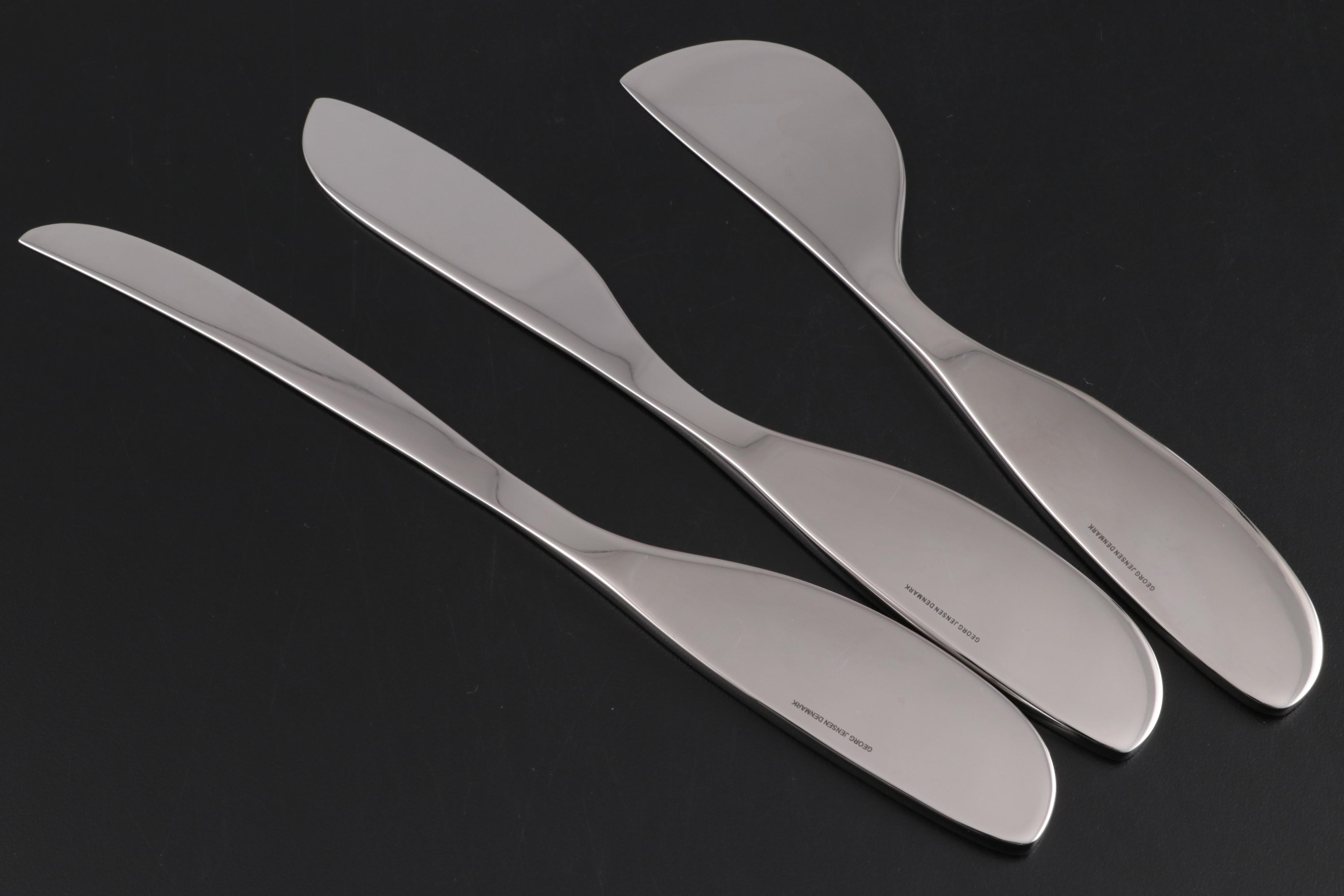 Georg Jensen Stainless Steel Ladle, Cheese Knives and Salad Servers