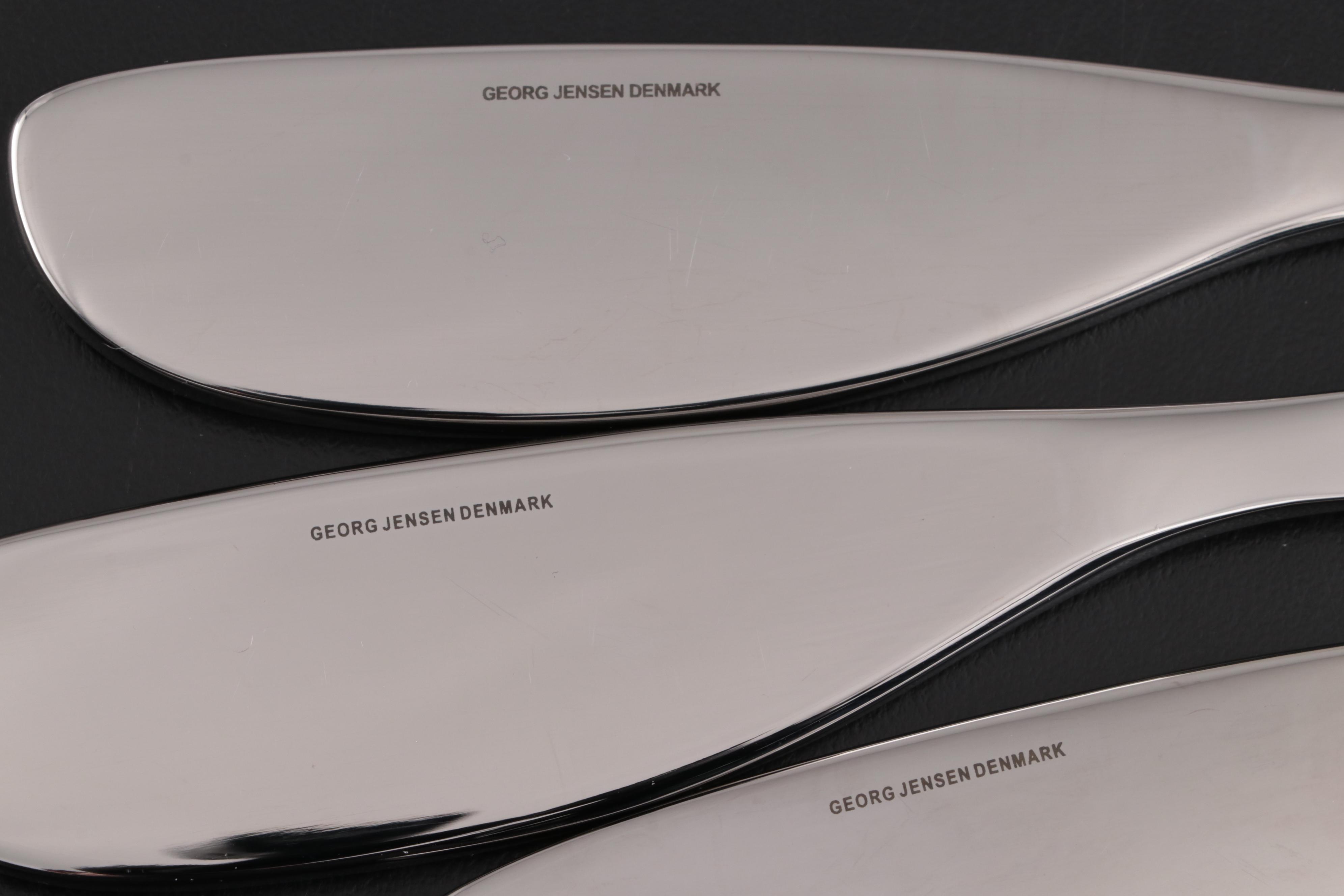 Georg Jensen Stainless Steel Ladle, Cheese Knives and Salad Servers