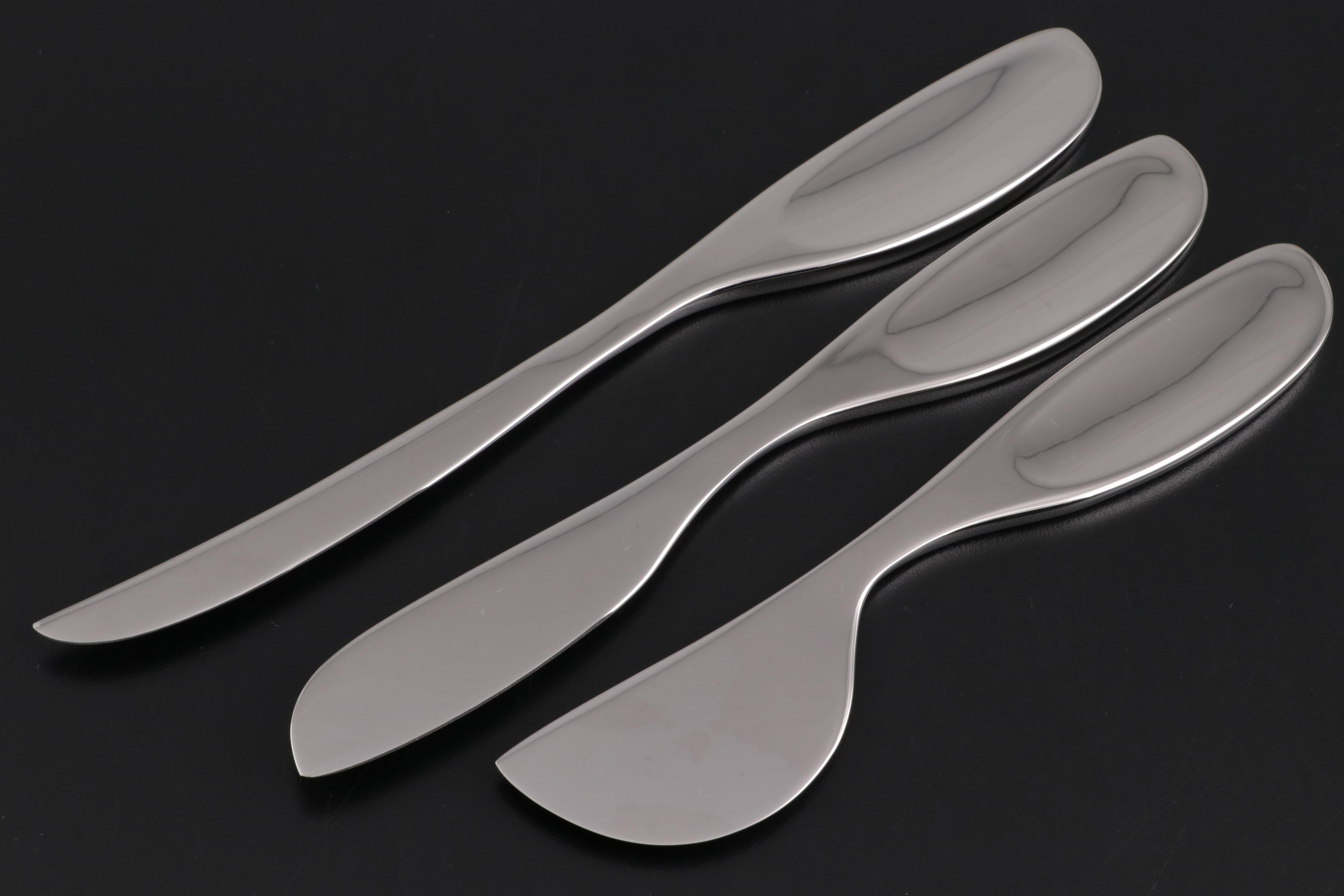 Georg Jensen Stainless Steel Ladle, Cheese Knives and Salad Servers
