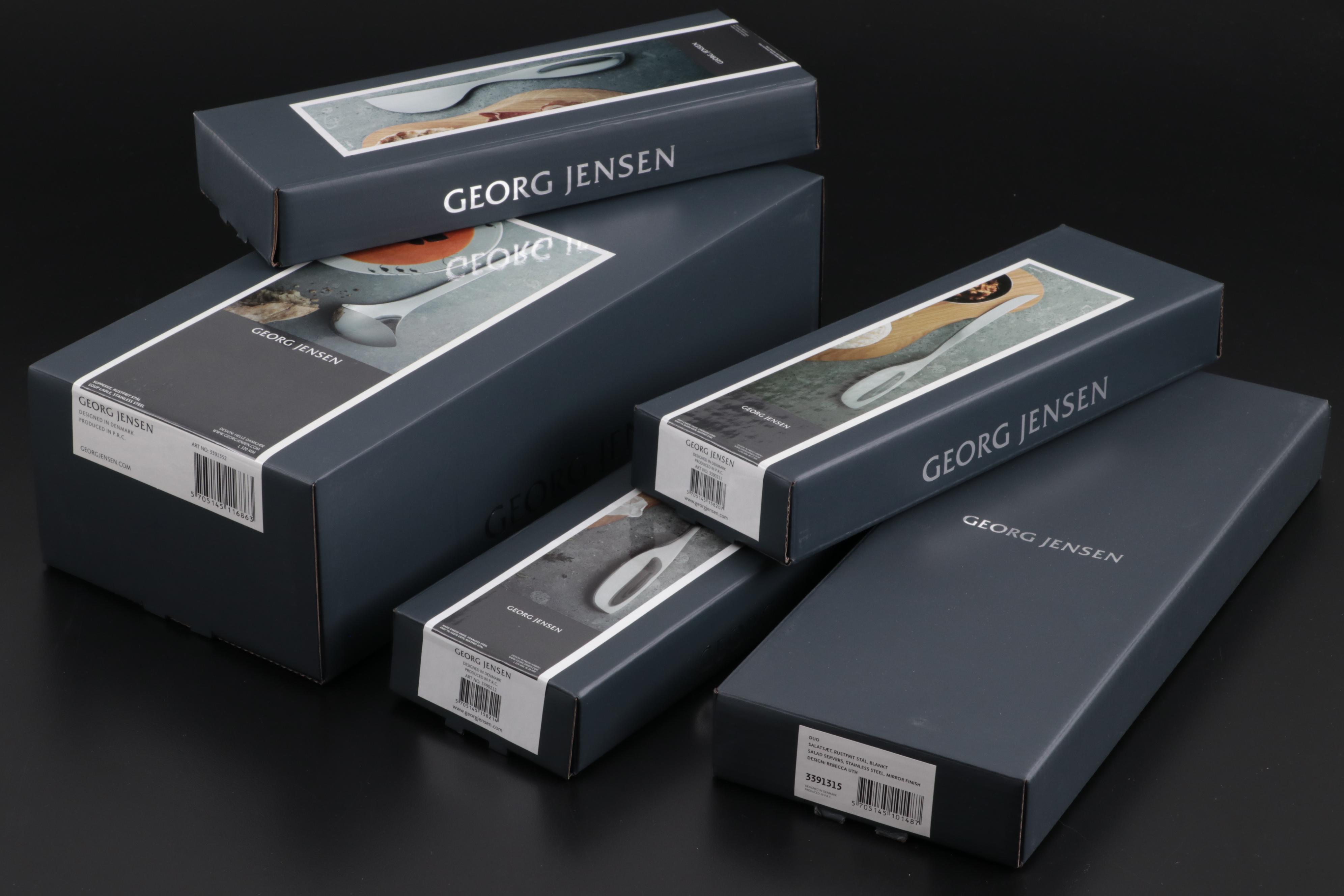 Georg Jensen Stainless Steel Ladle, Cheese Knives and Salad Servers