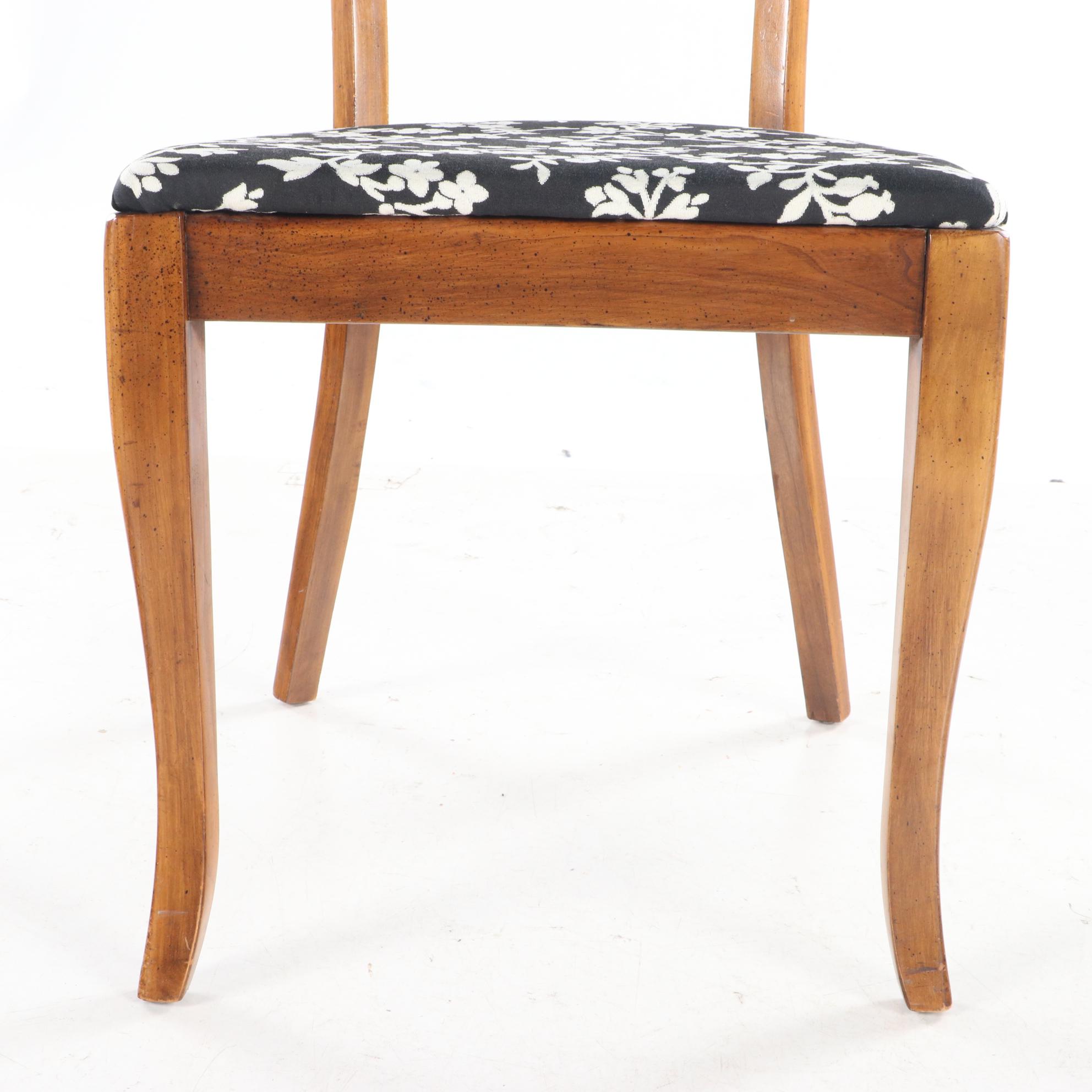 Four Mid Century Modern Walnut-Stained and Cane-Back Dining Side Chairs