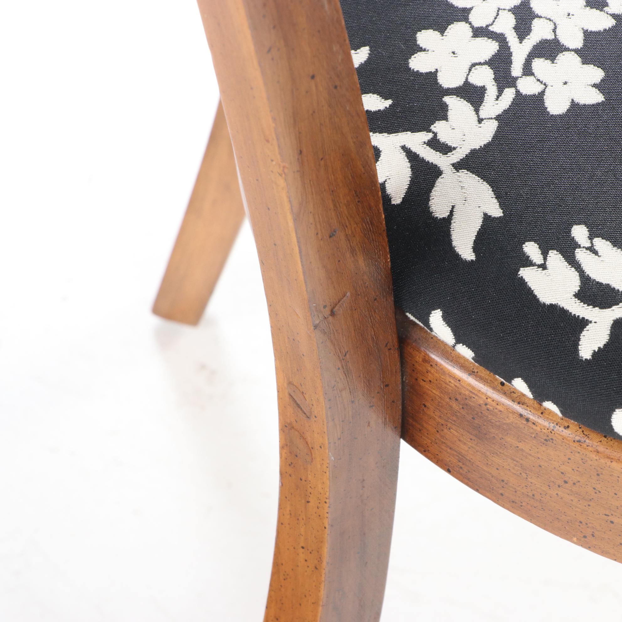 Four Mid Century Modern Walnut-Stained and Cane-Back Dining Side Chairs