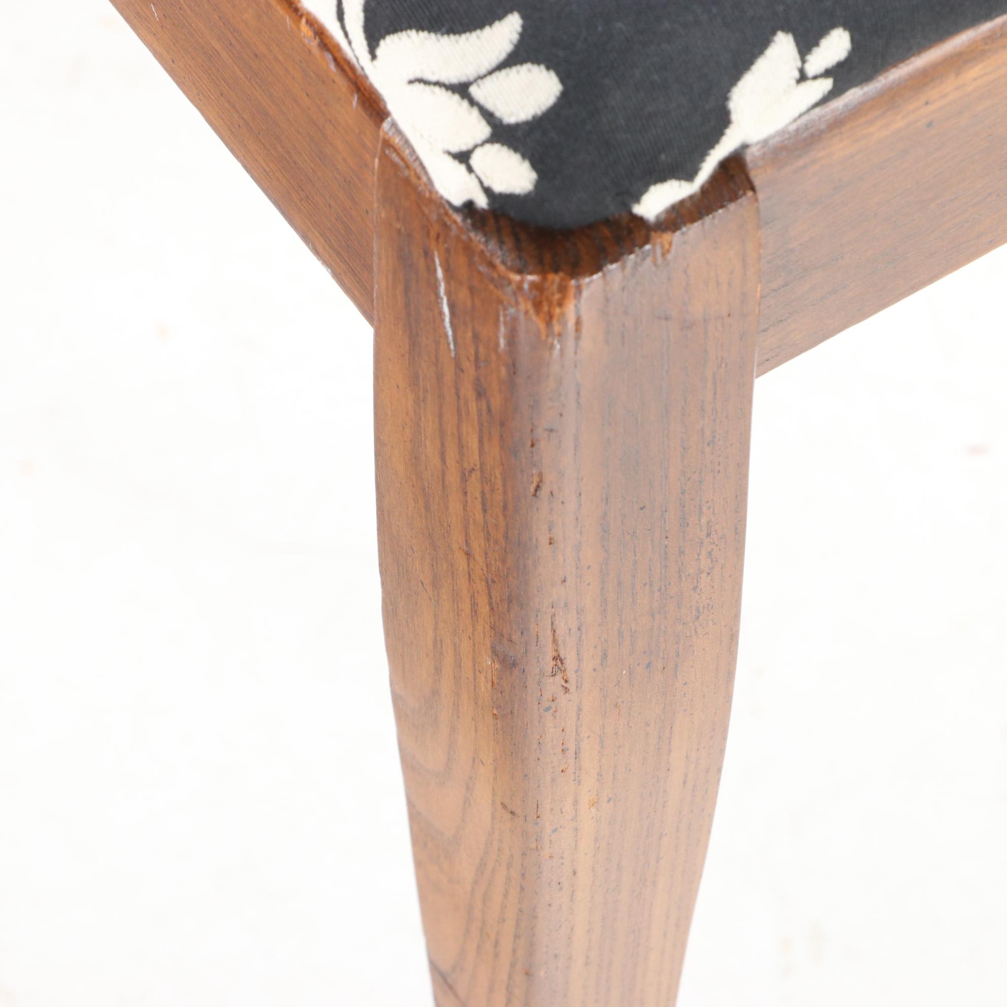 Four Mid Century Modern Walnut-Stained and Cane-Back Dining Side Chairs