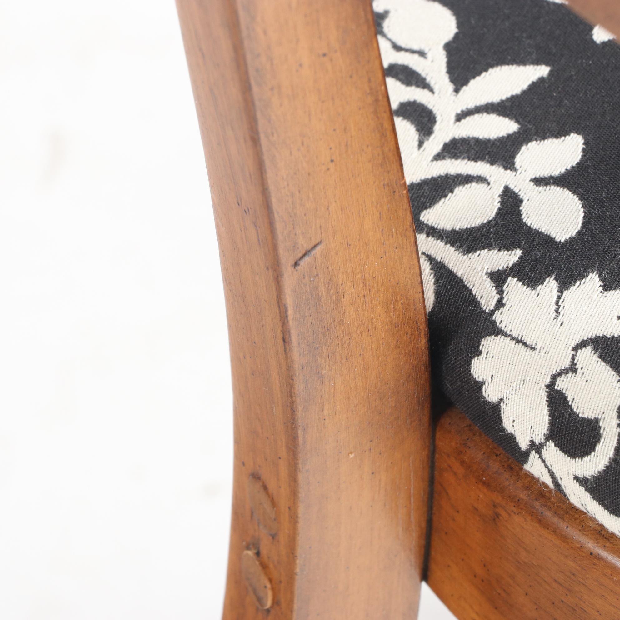 Four Mid Century Modern Walnut-Stained and Cane-Back Dining Side Chairs