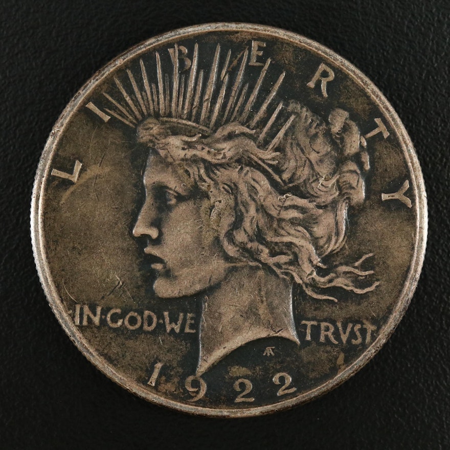 Toned 1922 Silver Peace Dollar