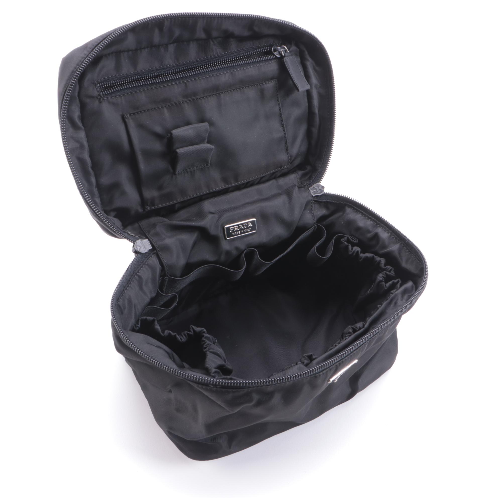 Prada Black Tessuto Nylon Cosmetics Bag