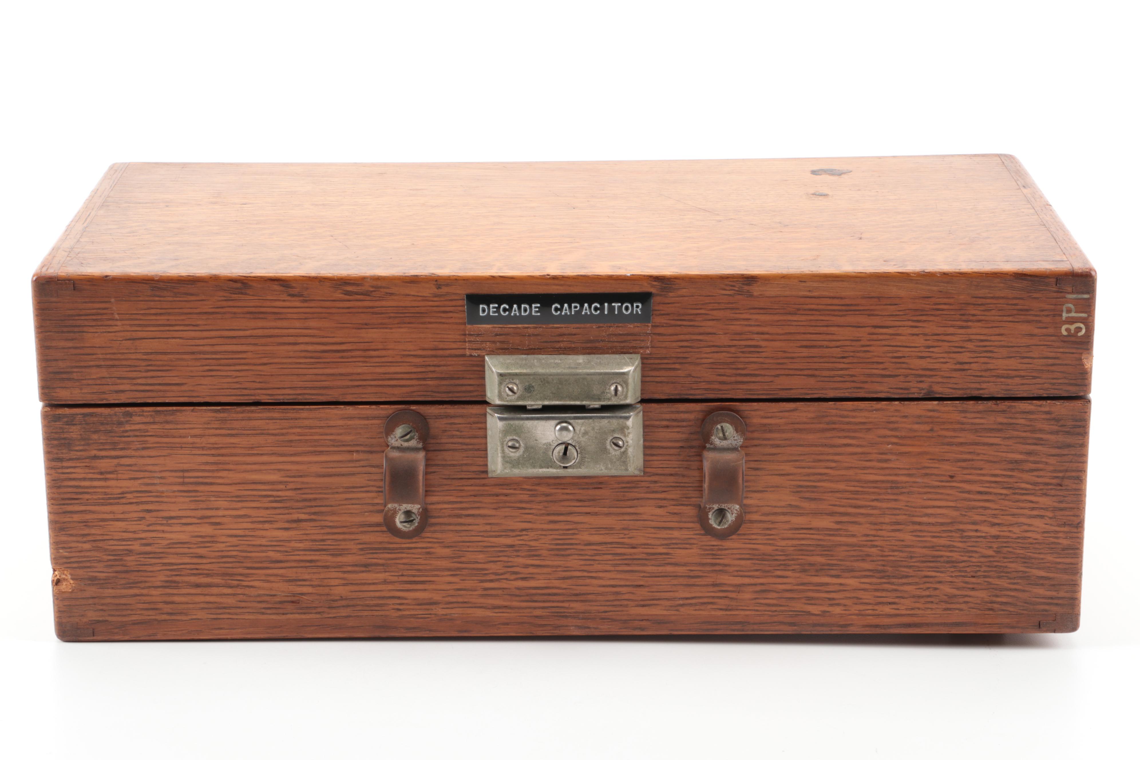 Leeds & Northrup Company, Philadelphia, Decade Capacitor in Oak Case, Vintage
