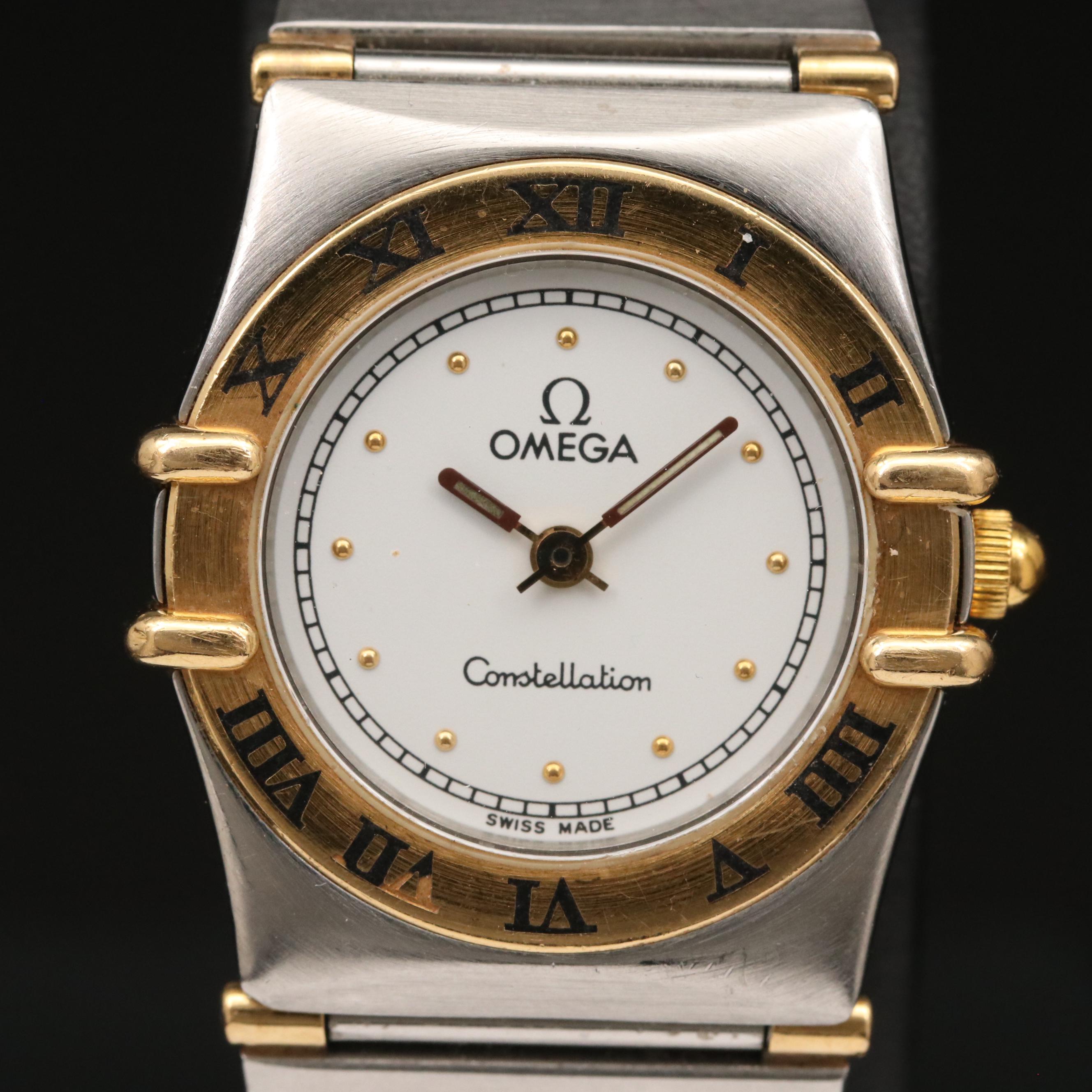 Omega Constellation 18K Yellow Gold and Stainless Steel Quartz Watch