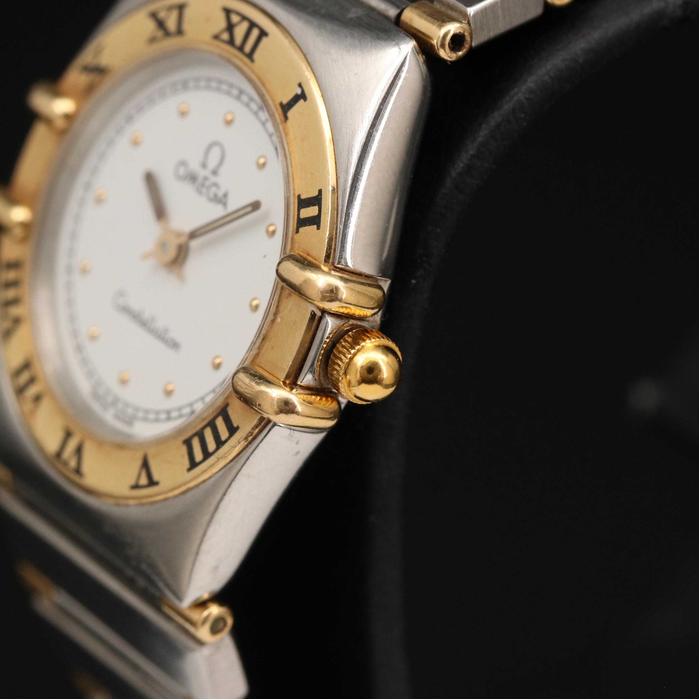 Omega Constellation 18K Yellow Gold and Stainless Steel Quartz Watch