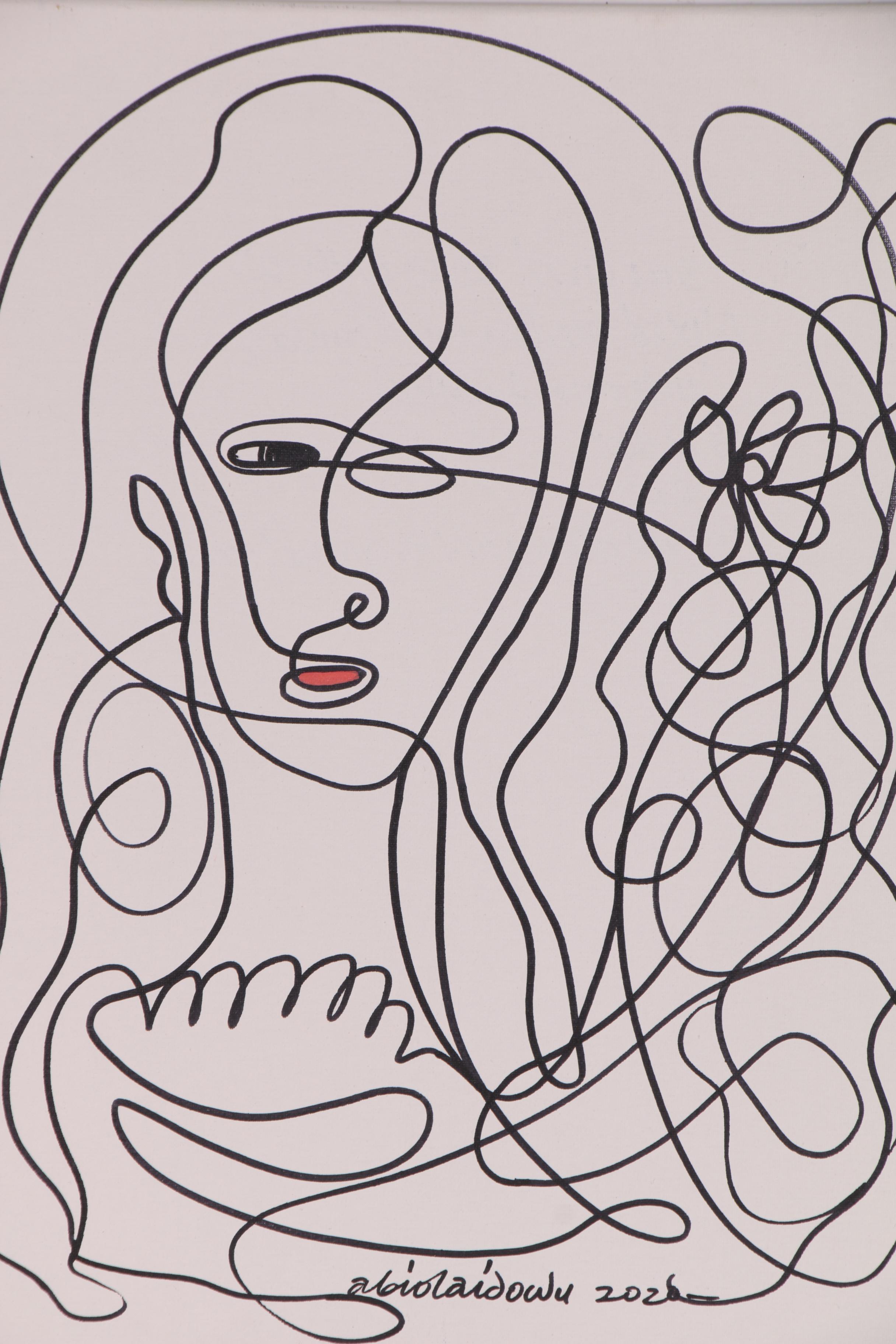 Abiola Idowu Abstract Mixed Media Painting "We Survived 2020 With 2," 2020