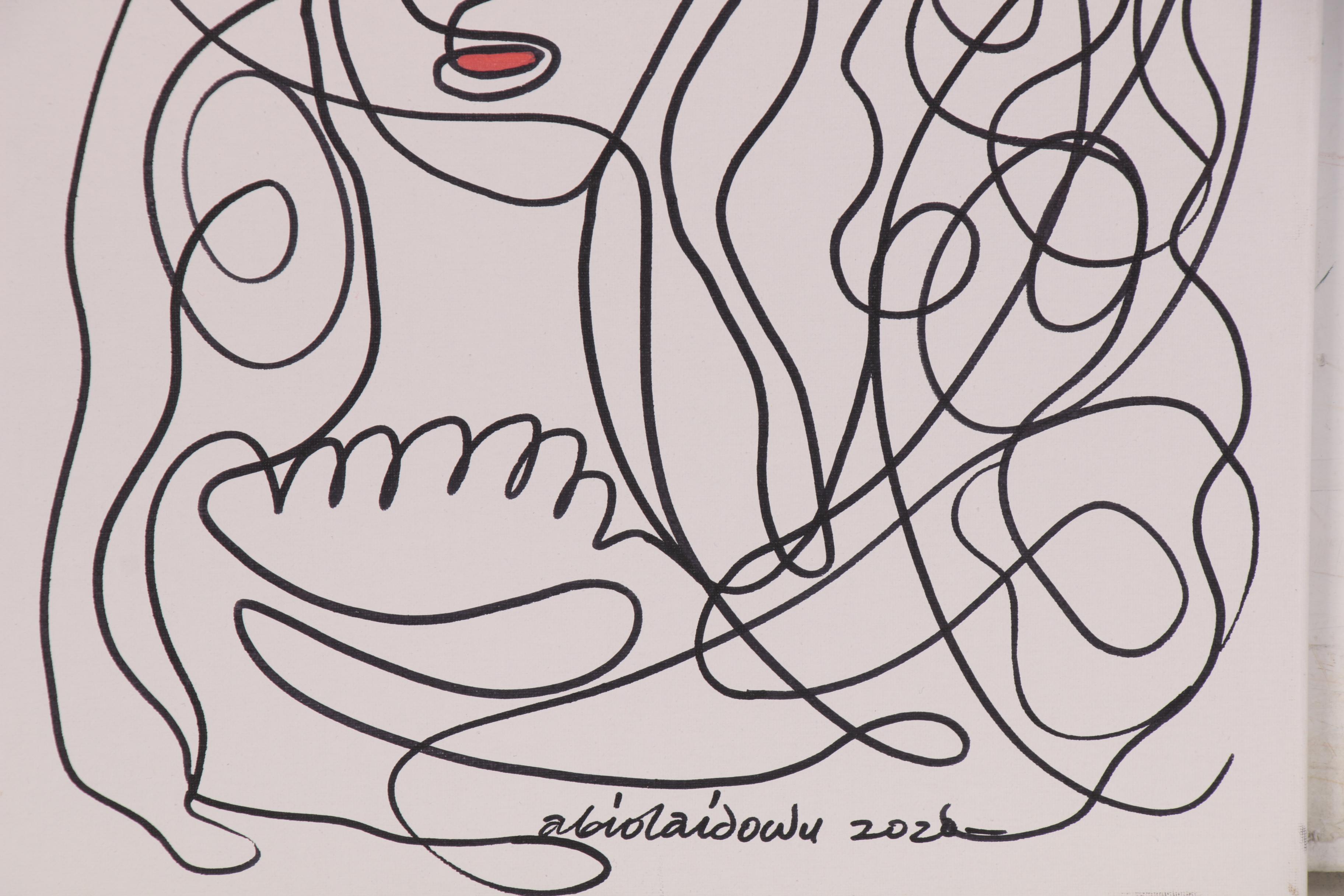 Abiola Idowu Abstract Mixed Media Painting "We Survived 2020 With 2," 2020