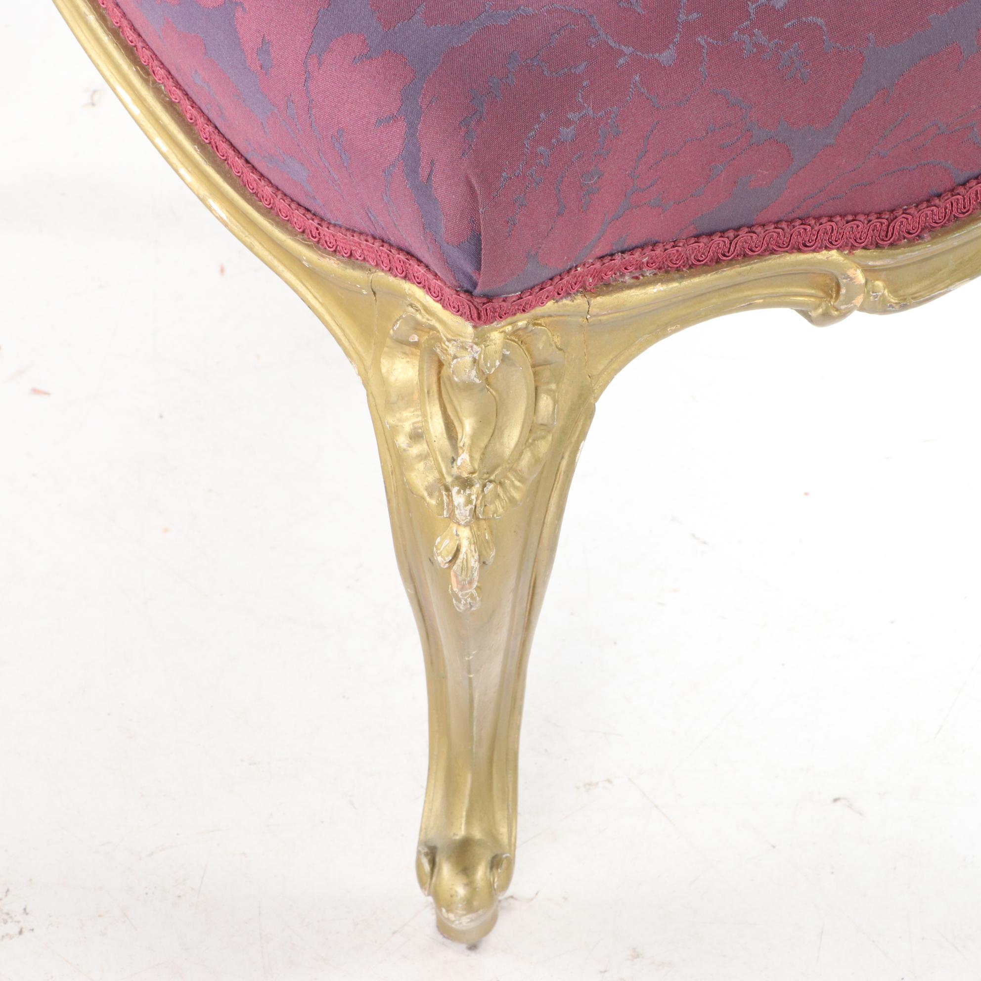 Louis XV Style Giltwood Salon Chair, Late 19th Century