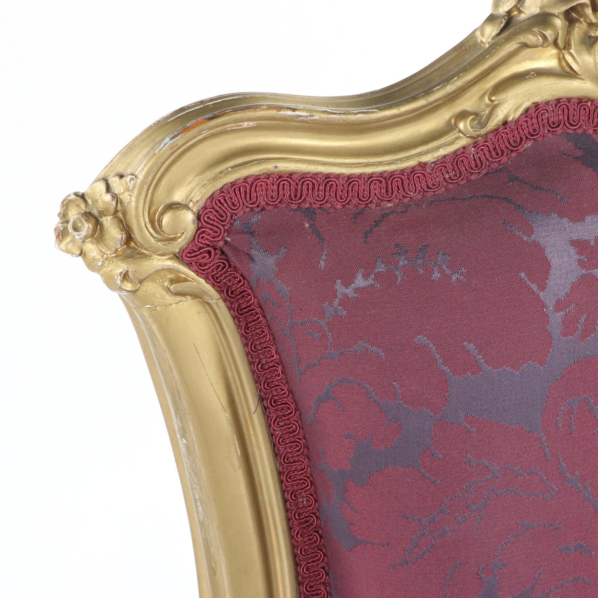 Louis XV Style Giltwood Salon Chair, Late 19th Century