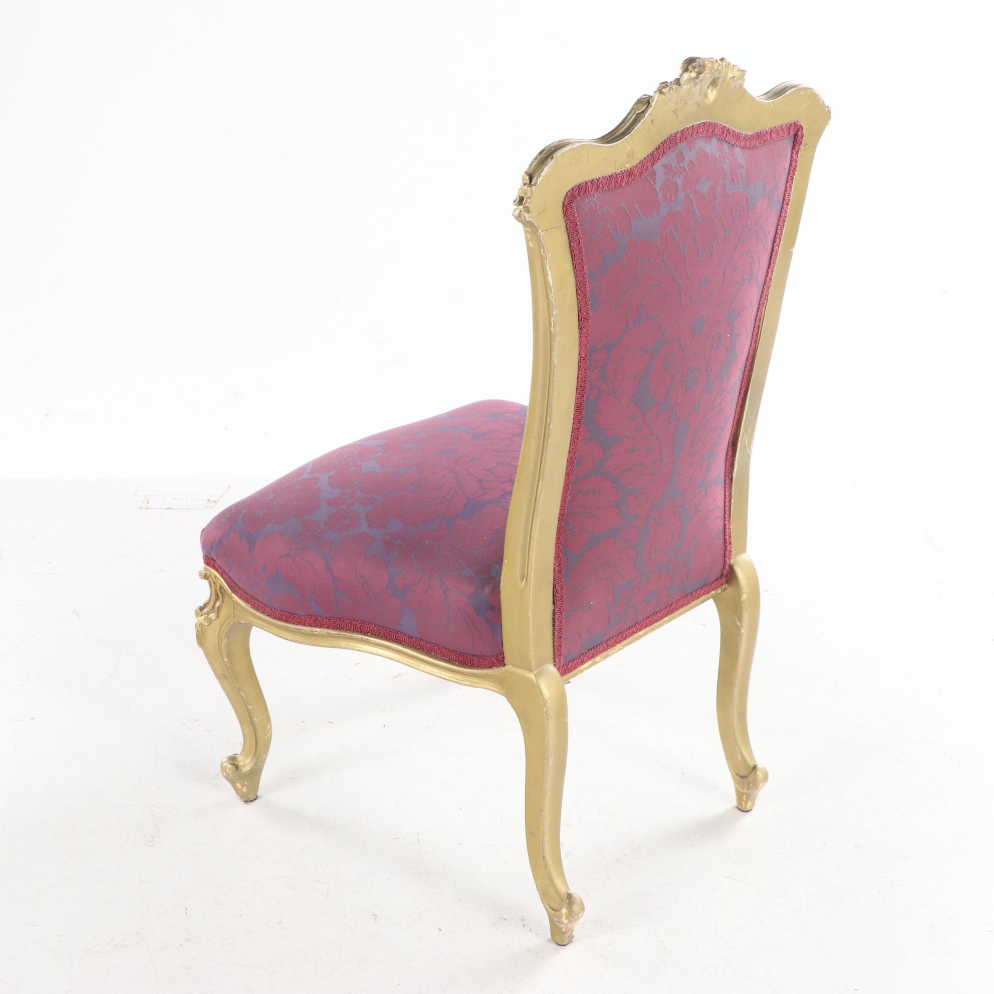 Louis XV Style Giltwood Salon Chair, Late 19th Century