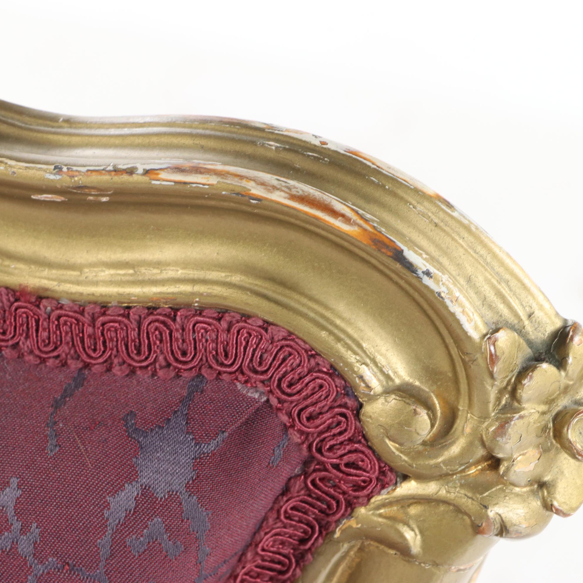 Louis XV Style Giltwood Salon Chair, Late 19th Century