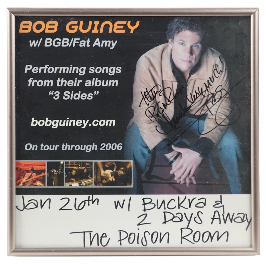 Bob Guiney Signed Poison Room Concert Poster