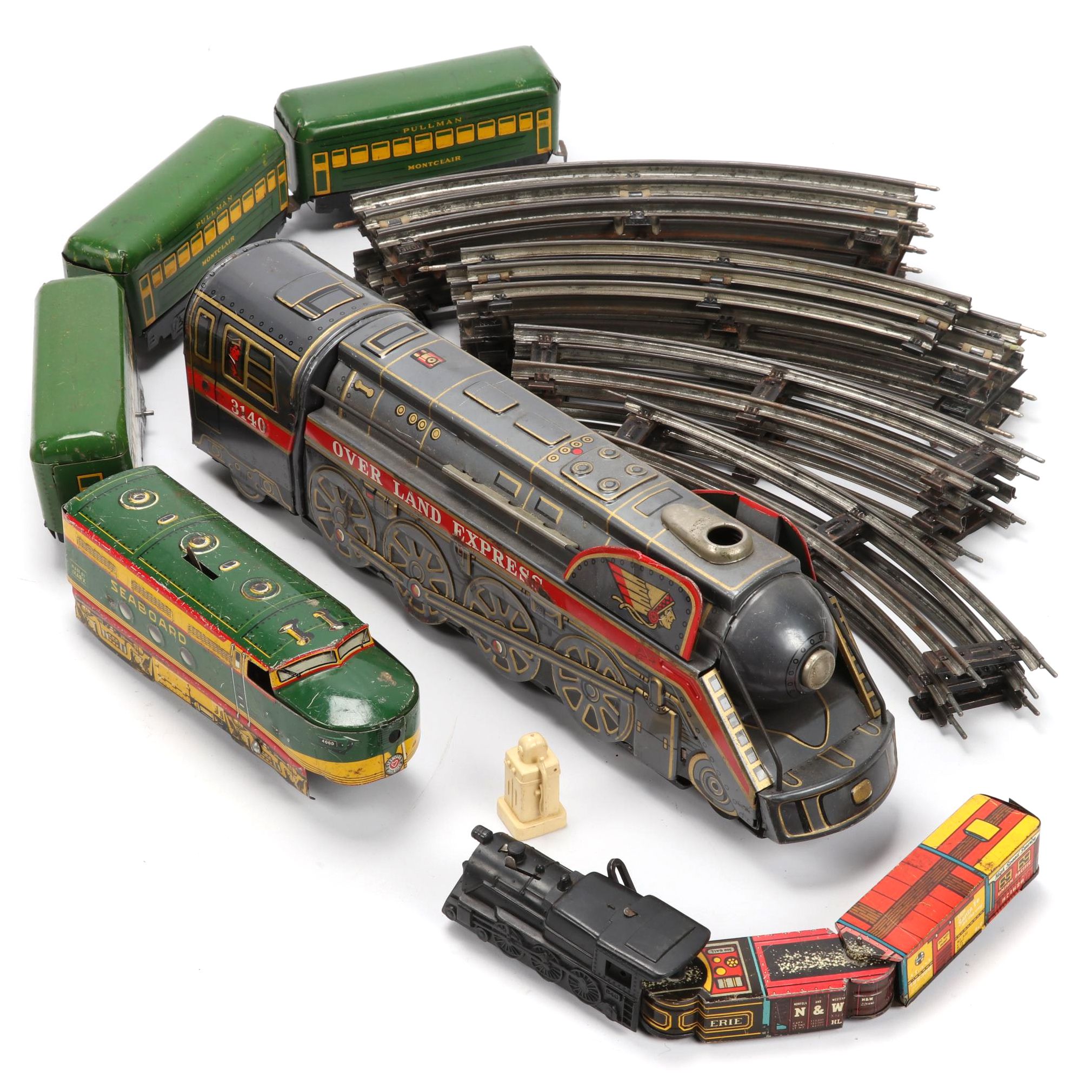 Marx Tin Litho "Seaboard" and "Over Land Express" Trains and Accessories