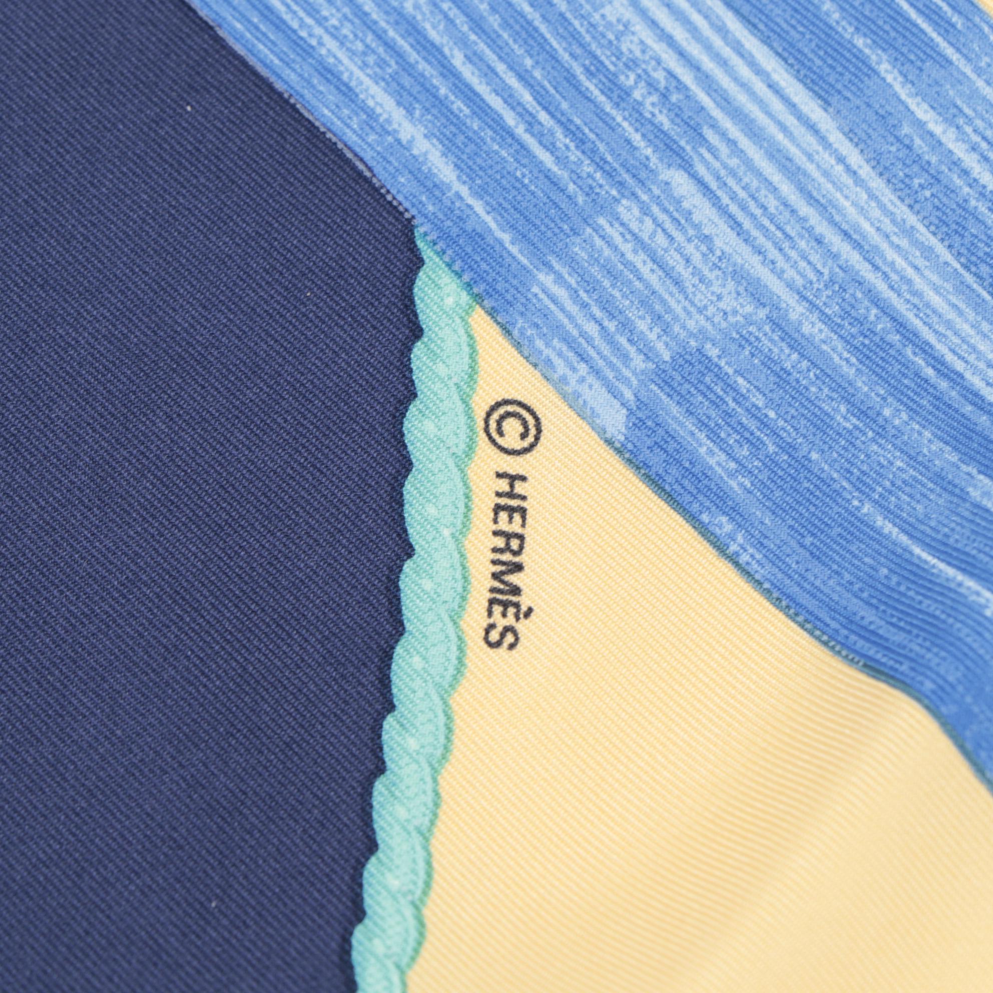 Hermès "Samouraï" Silk Twill Scarf with Box and Gift Box