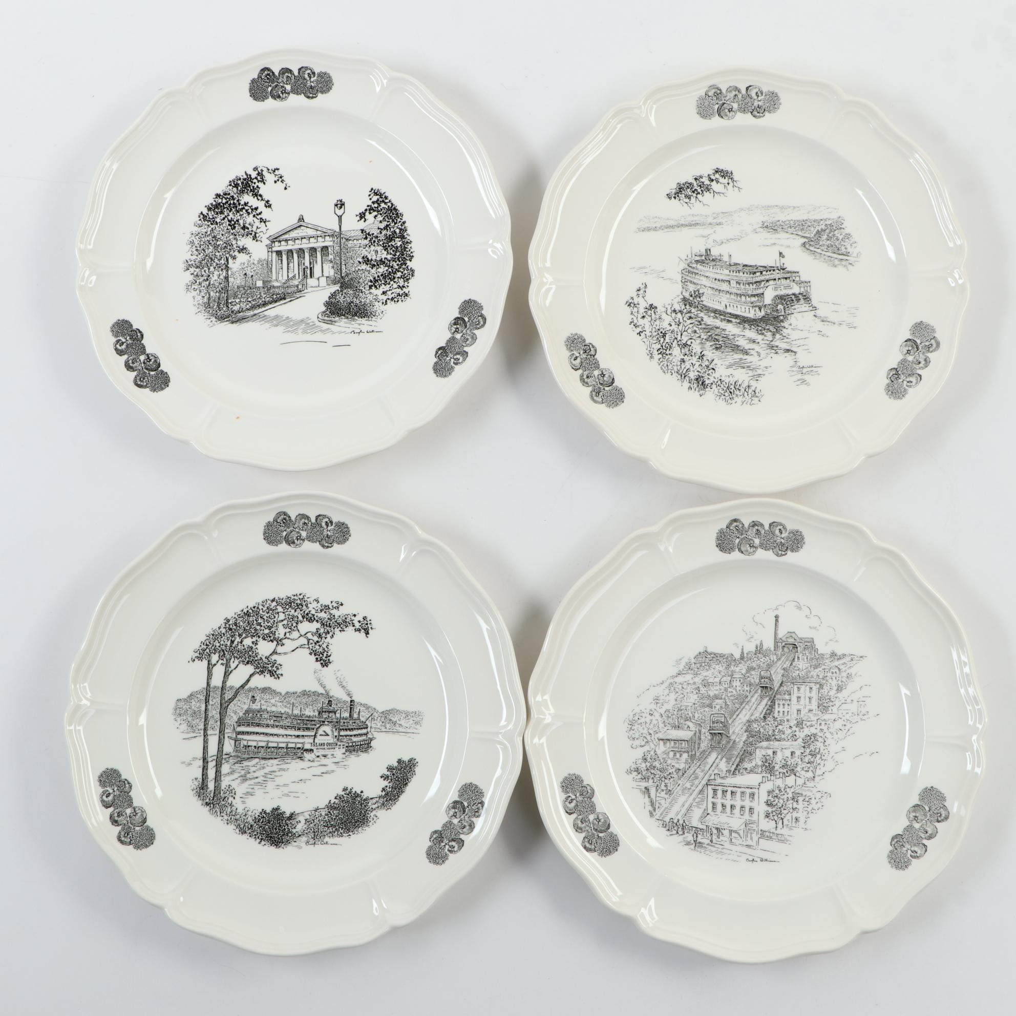Wedgwood Caroline Williams "Scenes of Cincinnati" Plates , Late 20th Century
