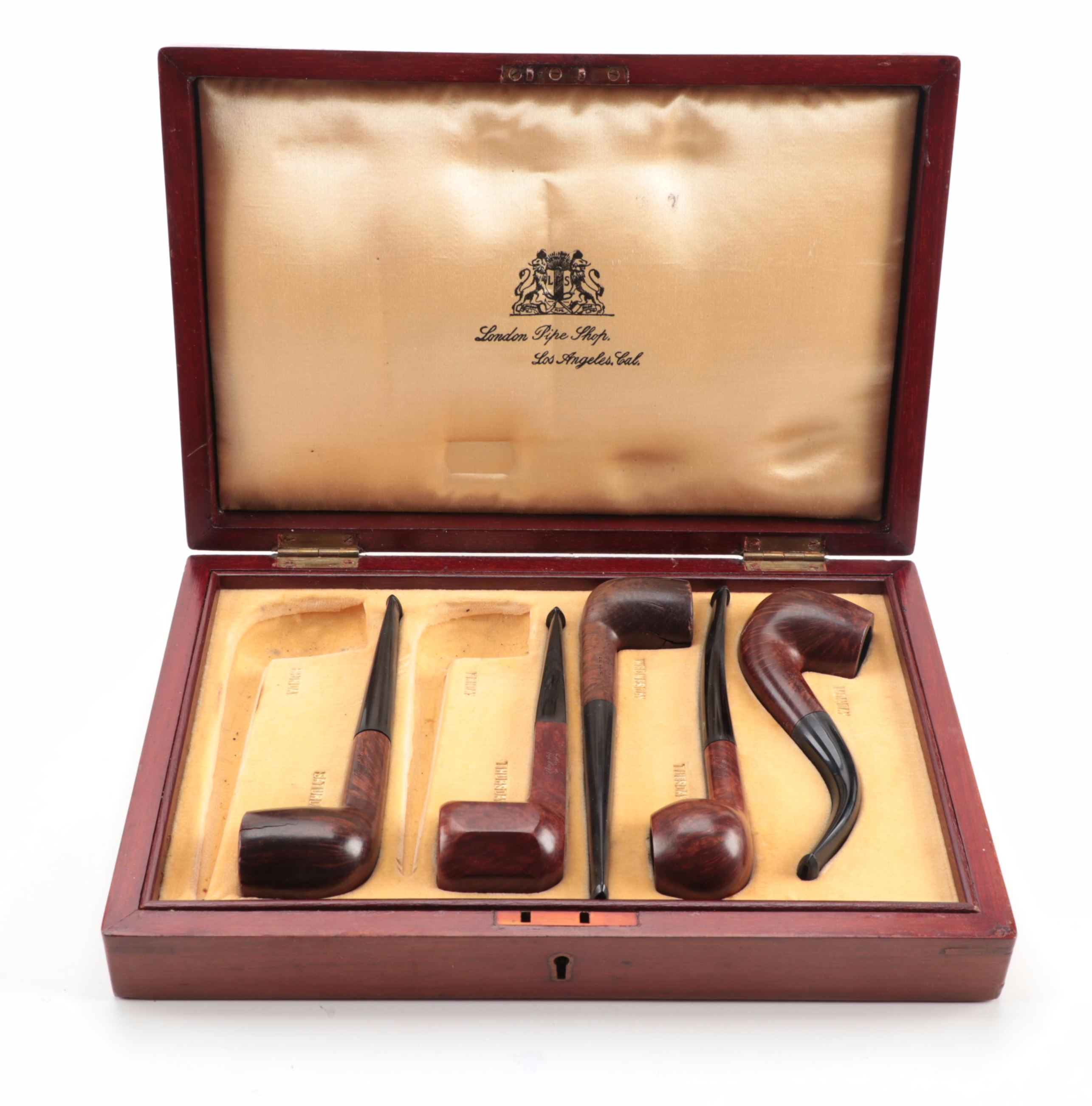 London Pipe Shop Rogers De Luxe Model Seven Day Set with Case, 1926
