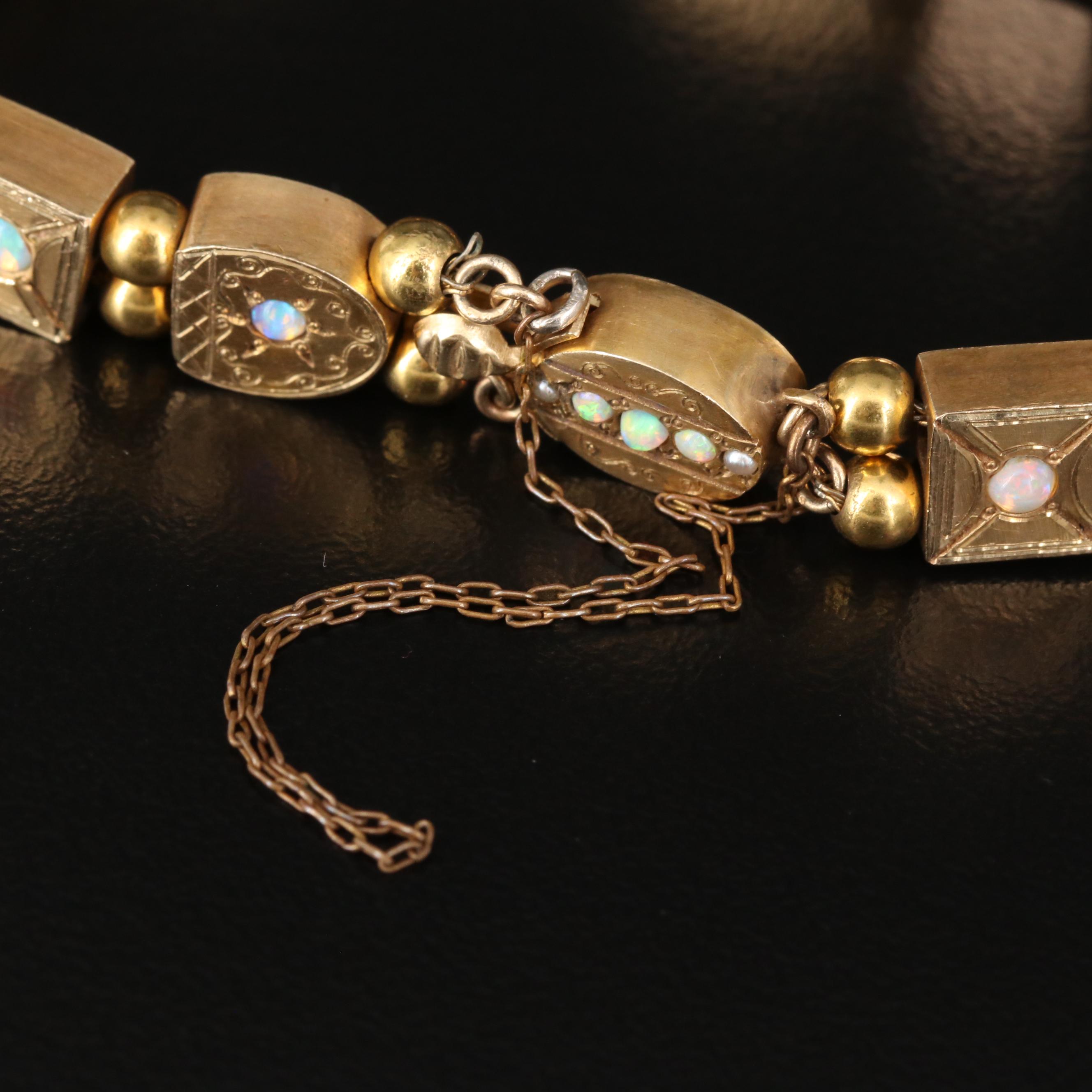 Vintage 14K Gemstone Charm Bracelet with 14K, 10K and Sterling Charms