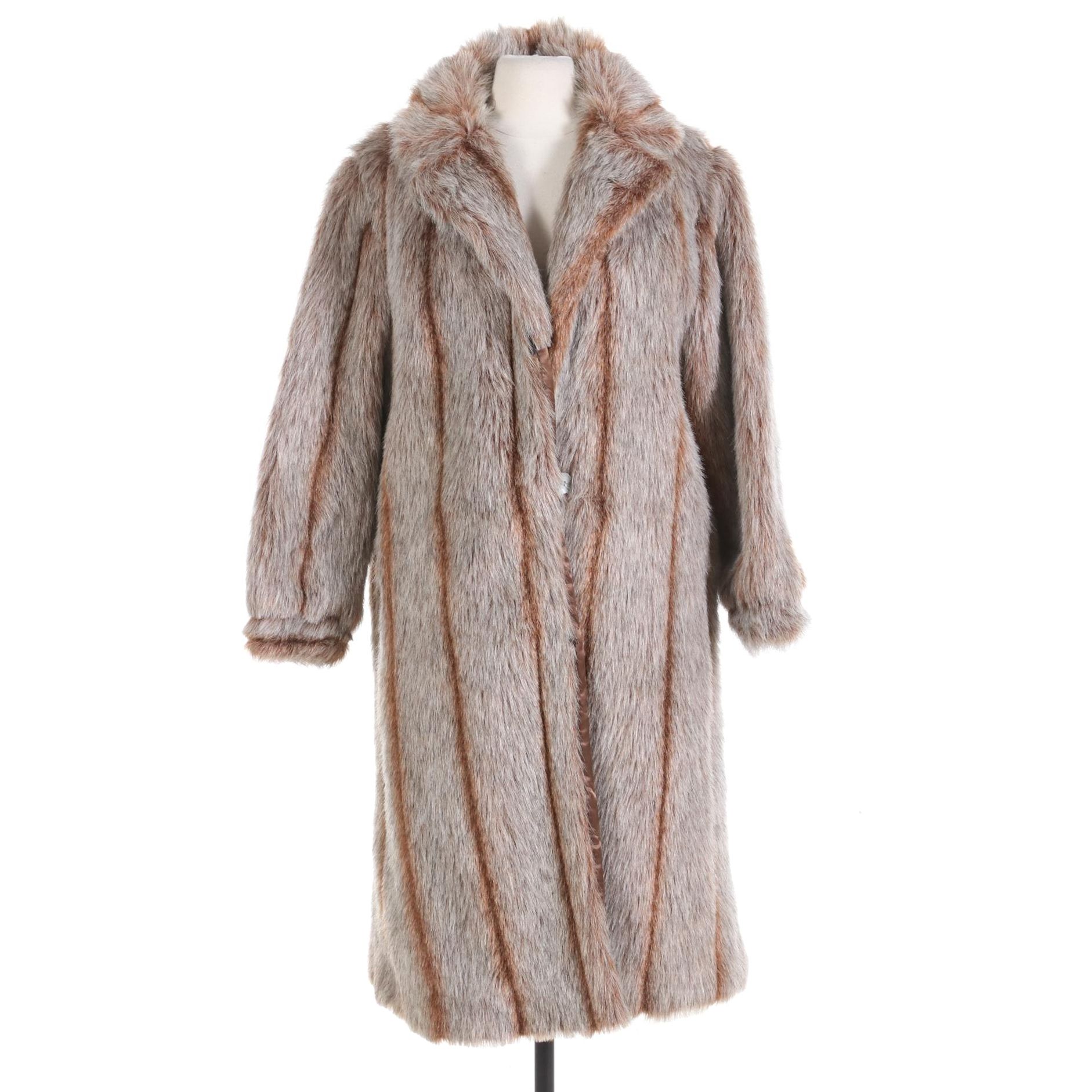 G. Caserotti Originals Faux Fox Fur Coat with Banded Cuffs