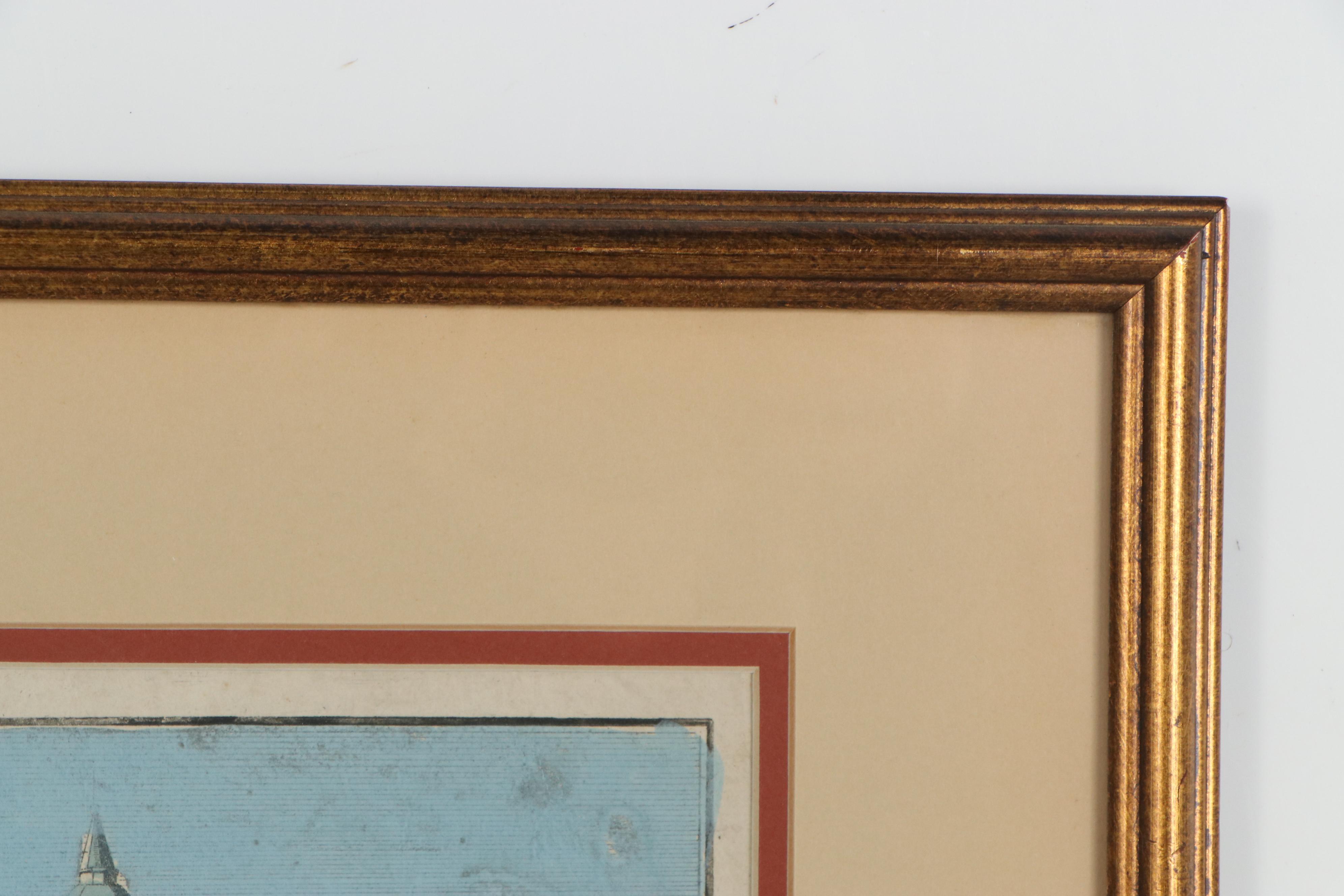 Georg Probst Hand-Colored Engraving of Munich Marketplace, Late 18th Century