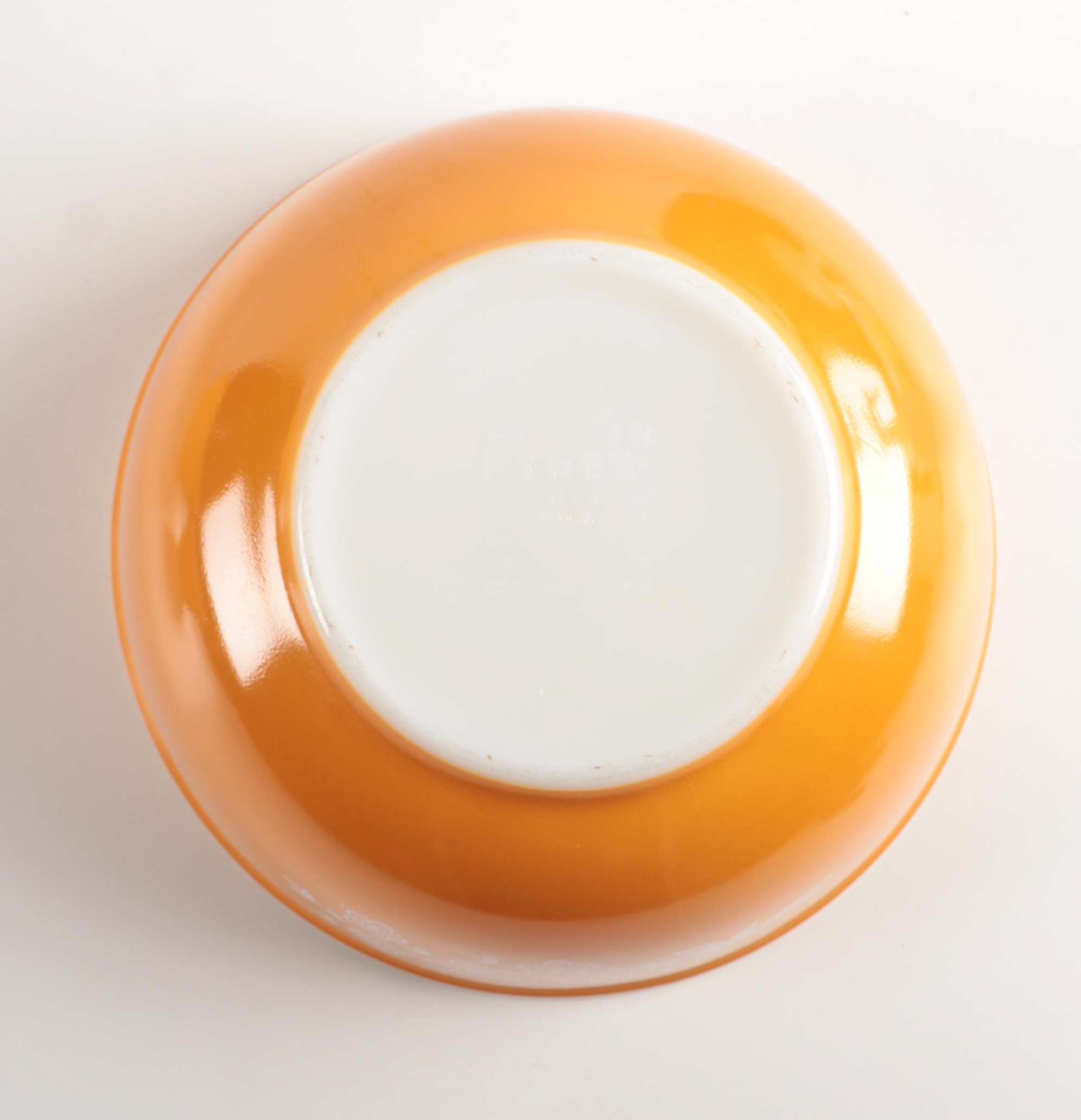 Pyrex "Butterfly Gold" Glass Cinderella and Mixing Bowls, 1979–1981