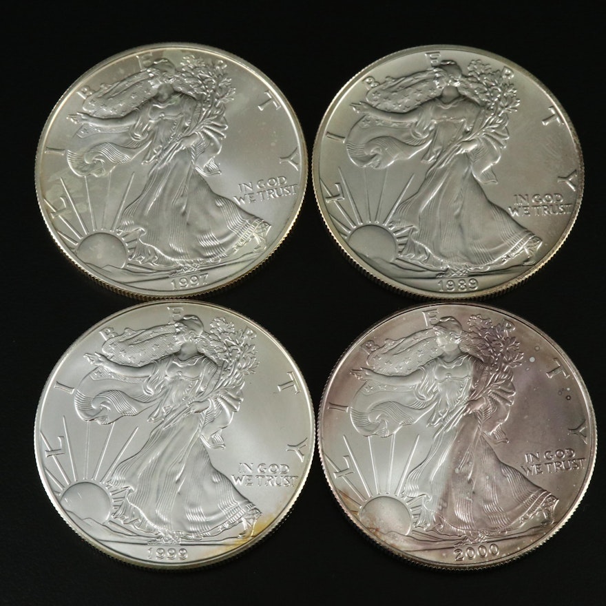 Four American Silver Eagles