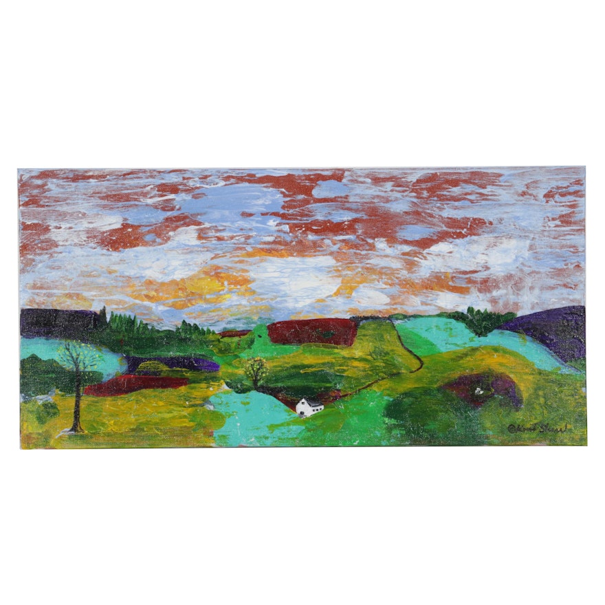 Kurt Shaw Acrylic Painting "Verdant Valley," 2019