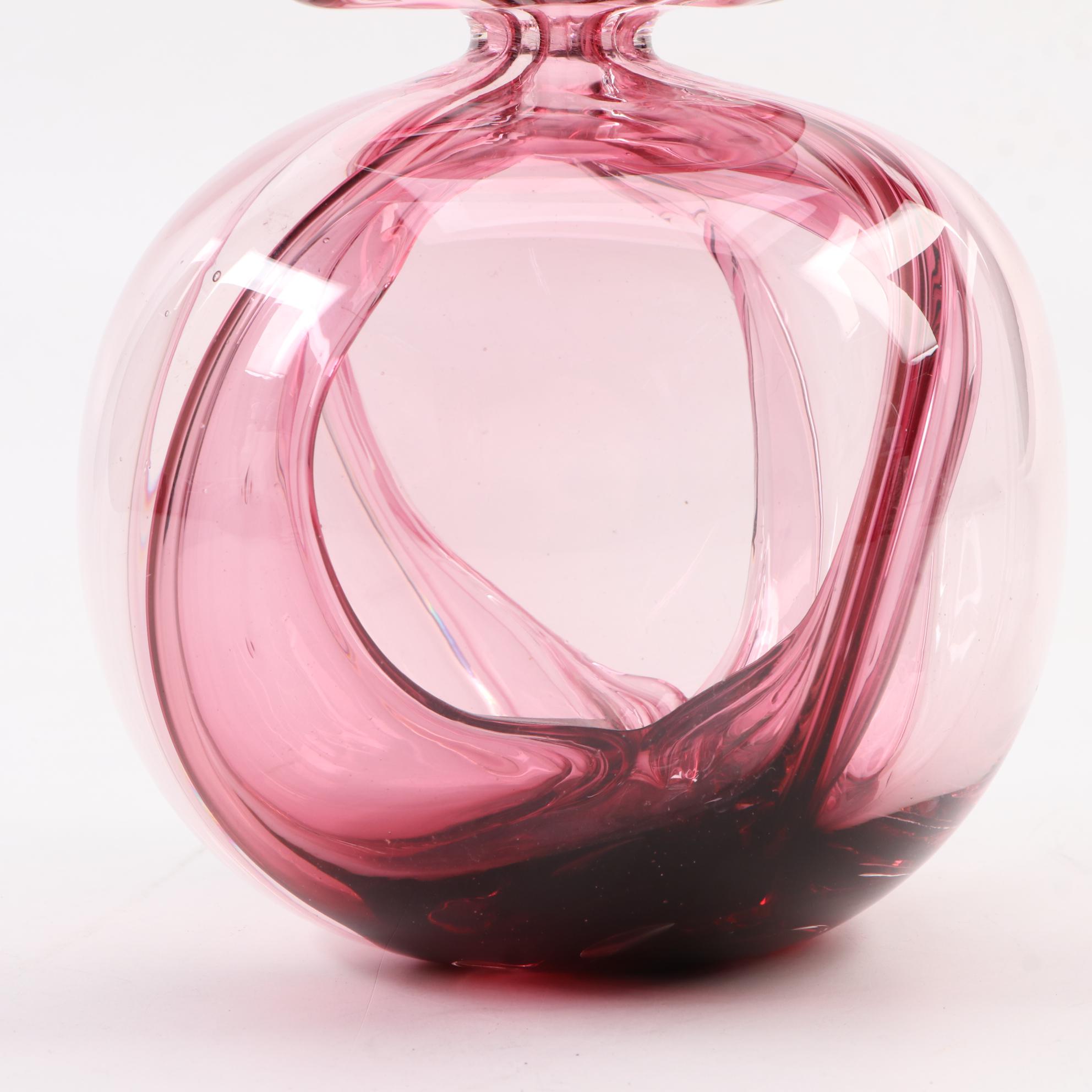 Brian Lonsway Studio Art Glass Globular Bud Vase, 1978