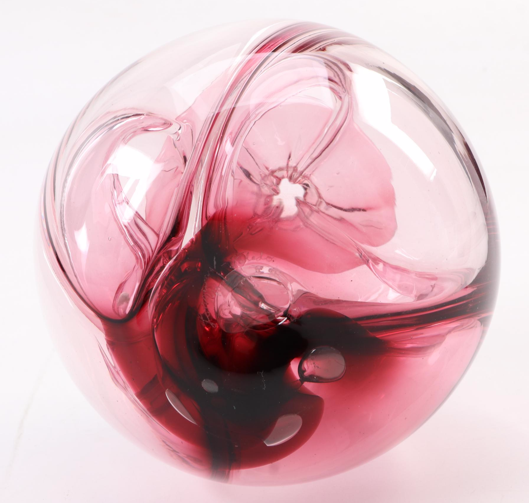 Brian Lonsway Studio Art Glass Globular Bud Vase, 1978