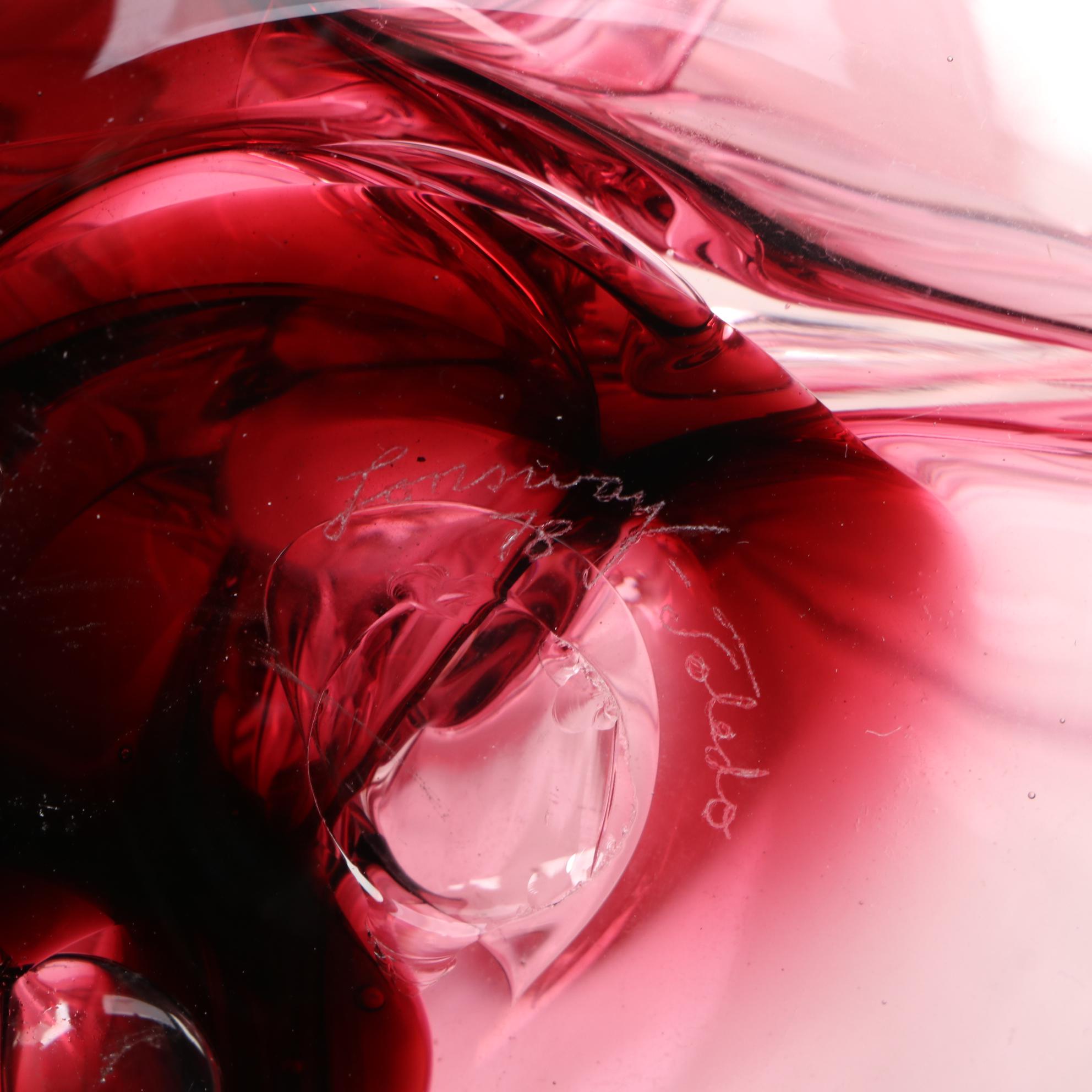 Brian Lonsway Studio Art Glass Globular Bud Vase, 1978