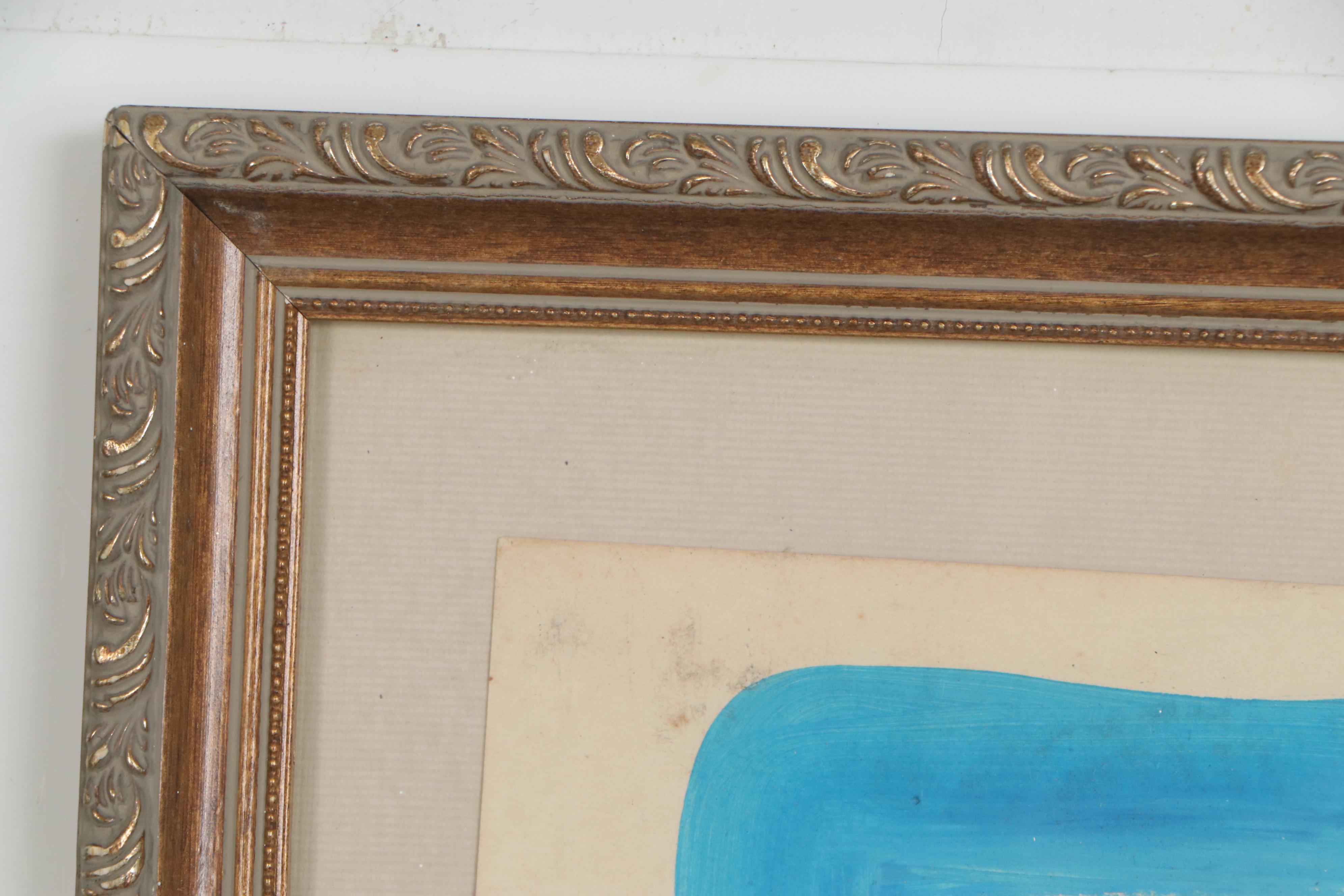 Peter Keil Abstract Acrylic Painting "The Blue Lady with a Hat," 1975