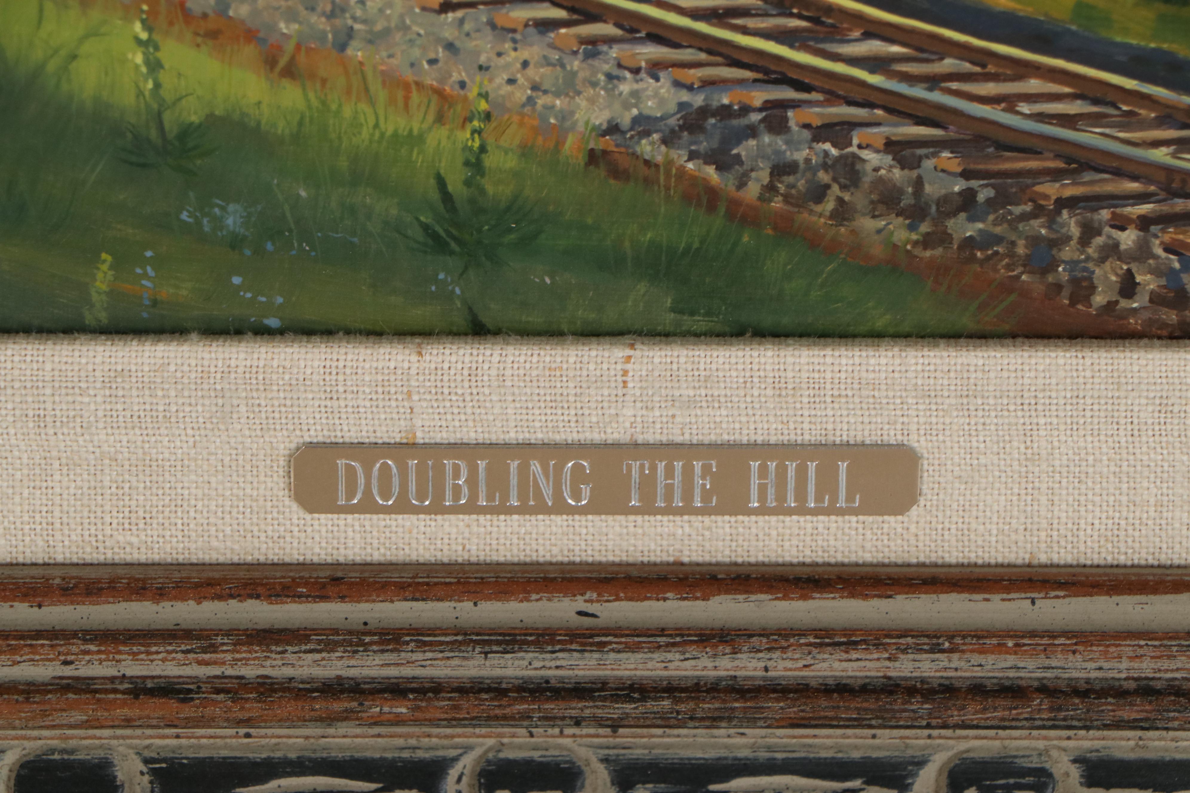 Bob Eckel Oil Painting "Doubling the Hill," Late 20th Century