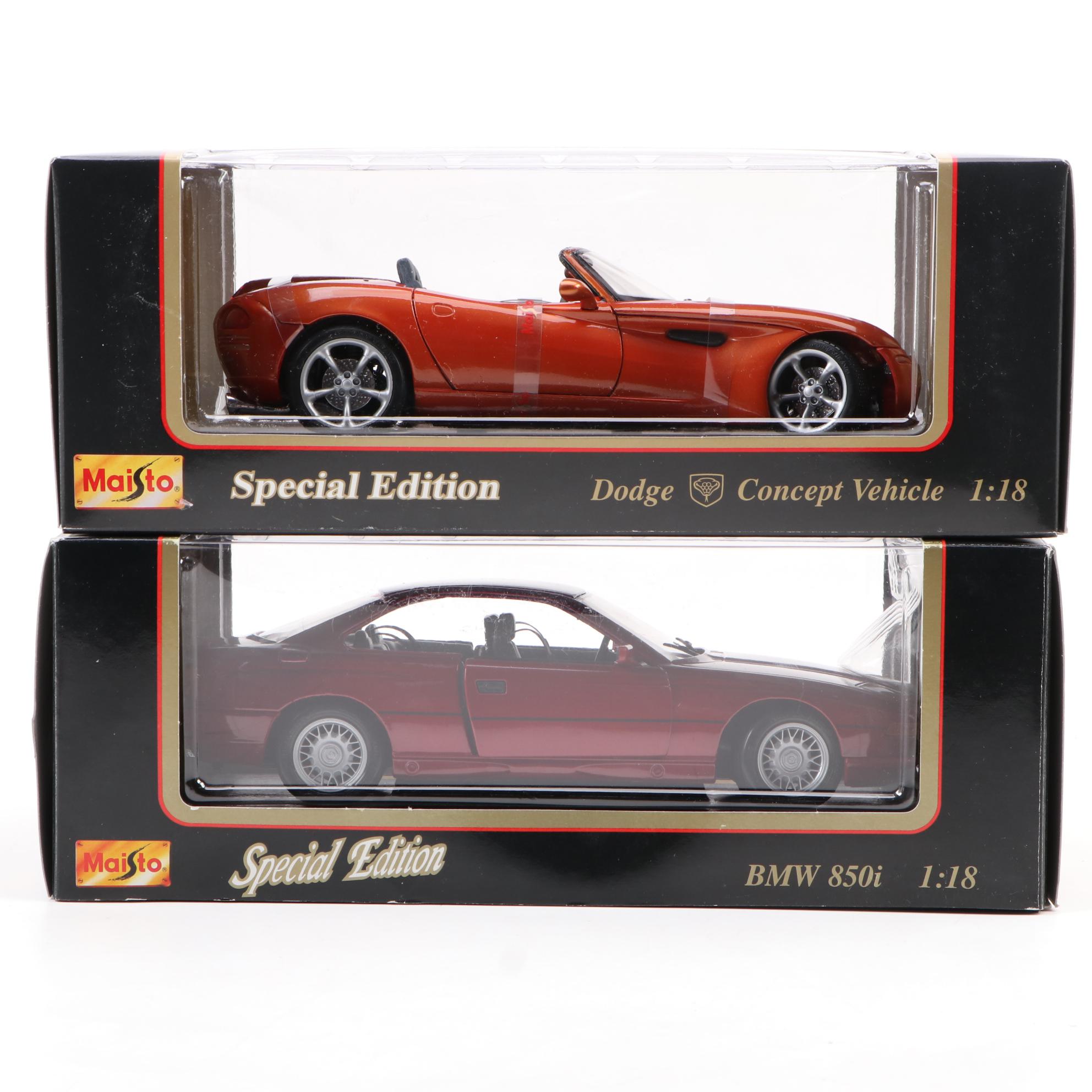 Maisto BMW and Dodge Concept "Special Edition" Diecast Cars in Packaging