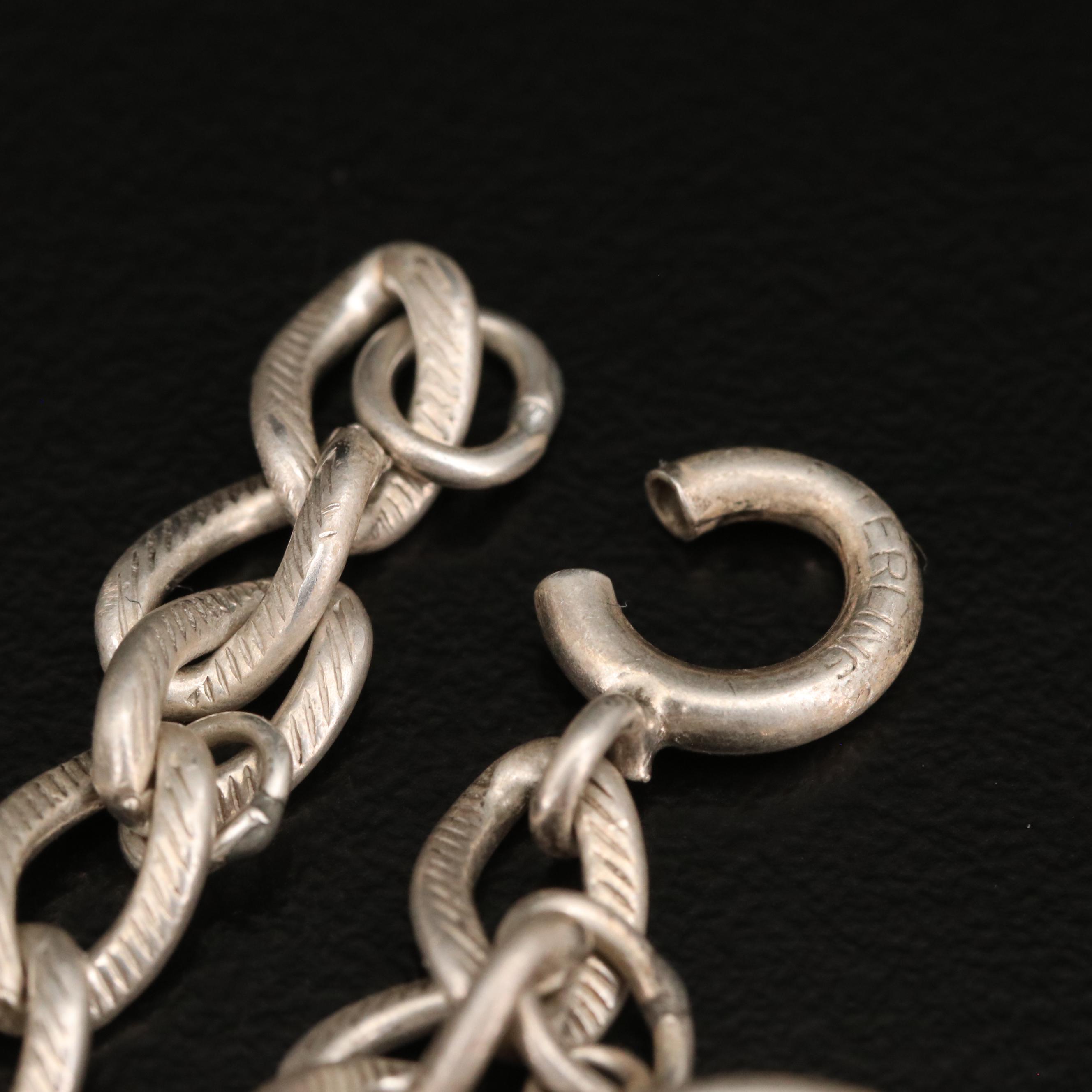 Vintage Sterling and 950 Silver Charm Bracelets with Drum and Tambourine Charms